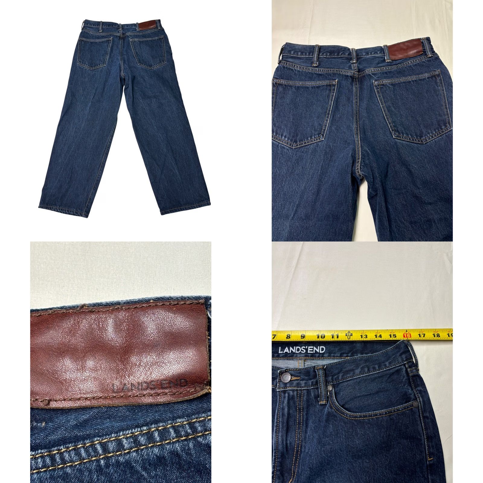 Lands' End VINTAGE? No — Lands' End Dark Wash Denim Jeans Mens 33x25 Lands' End Traditional Fit Jeans Regular Fit 33 Inseam 25 Dark Denim Pants Blue Shoes? Size US 33 - 8 Thumbnail