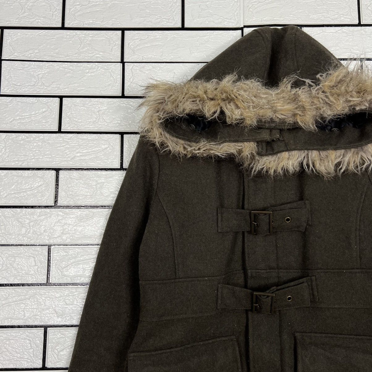 Japanese Brand RODEO CROWNS Faux Fur Hooded Coat Jacket #4088-C186 Size US M / EU 48-50 / 2 - 3 Thumbnail