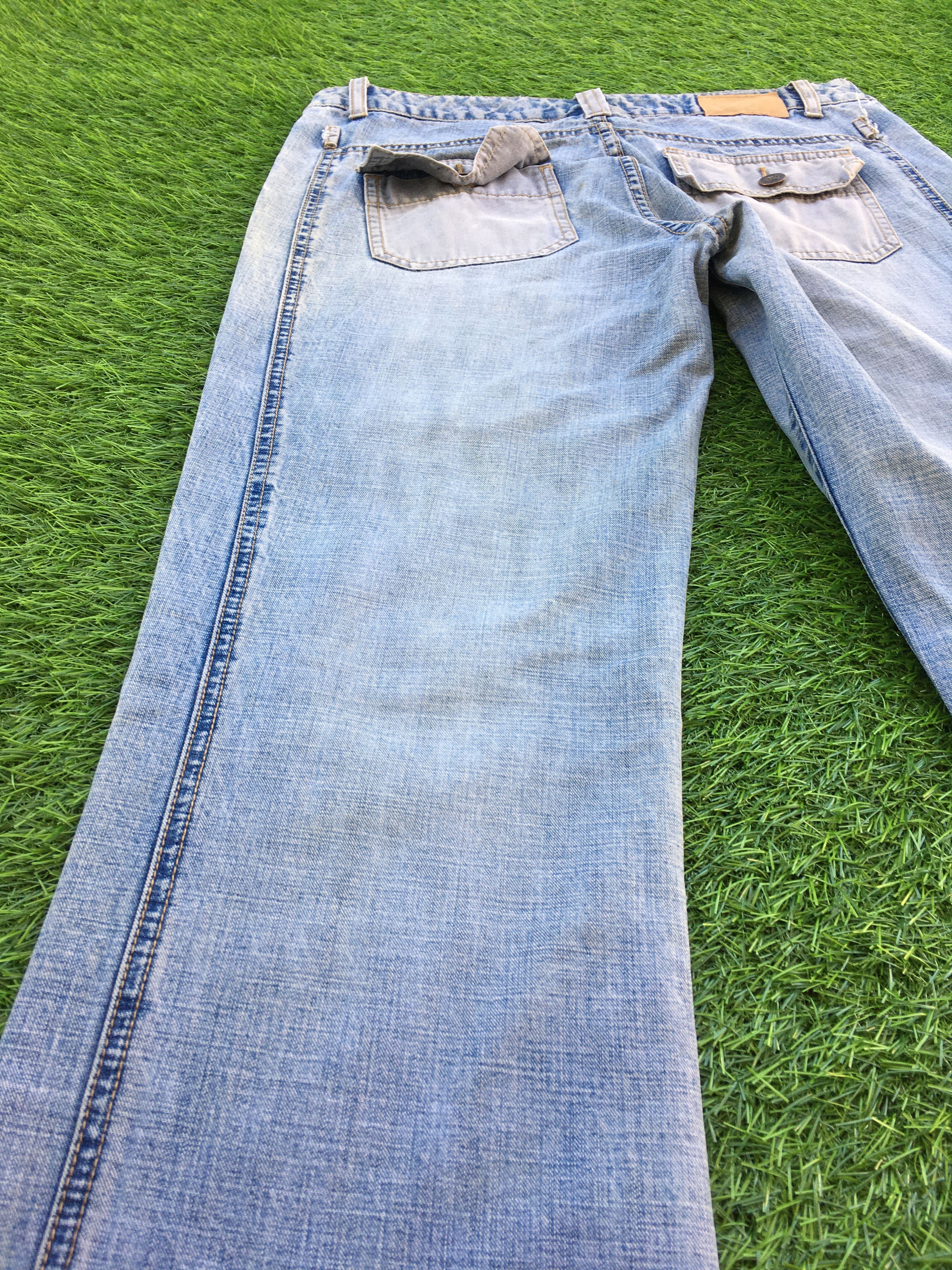 Japanese Brand Low Waist Flared Wide Leg Jeans D-1019 Size 28" / US 6 / IT 42 - 8 Thumbnail