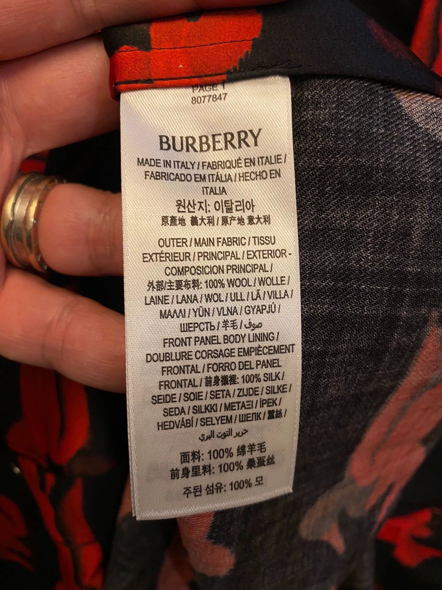 Burberry Burberry Men's 100% Wool Shirt S with Silk Lining Size US S / EU 44-46 / 1 - 9 Thumbnail