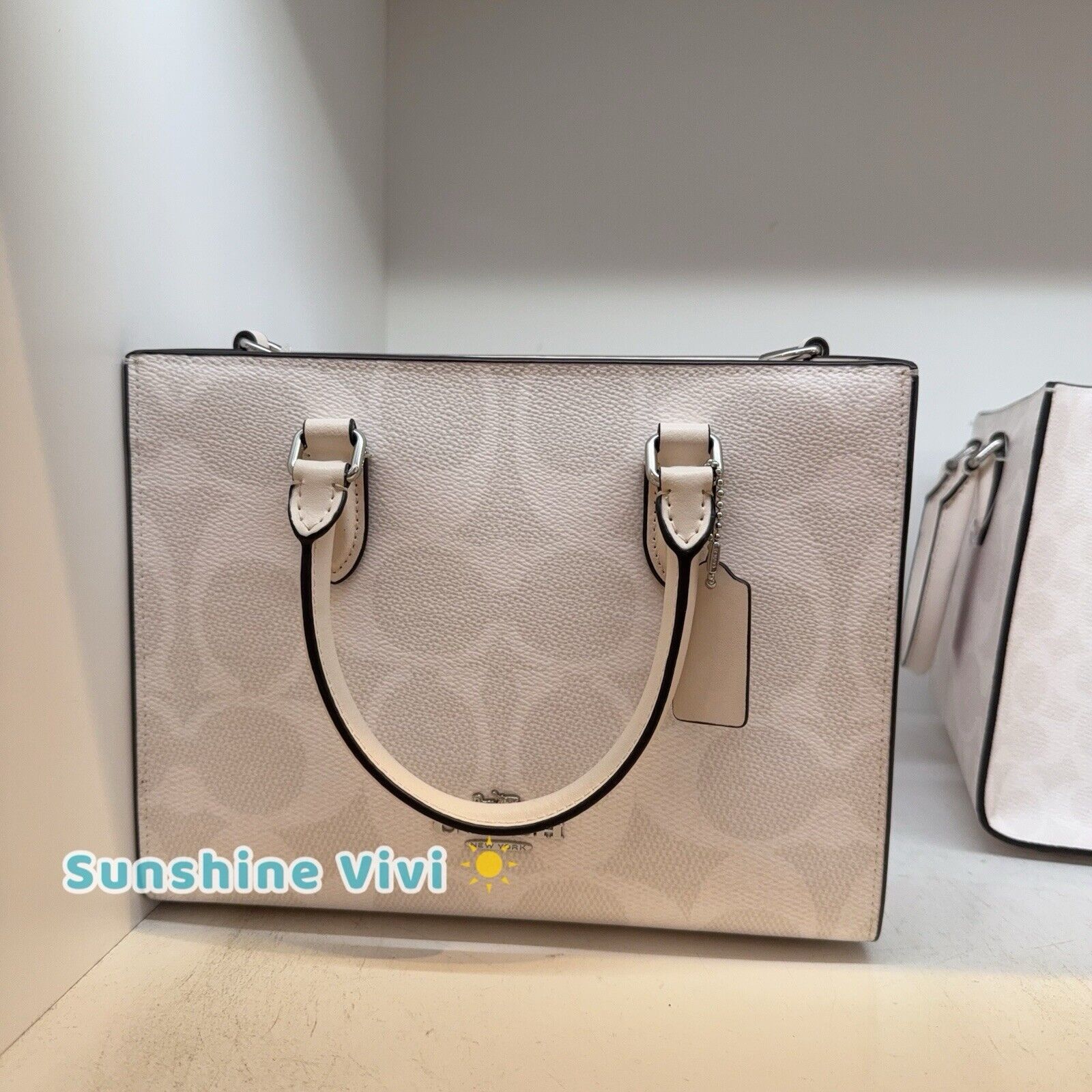 Coach NWT COACH CAL28 Maggie Small Tote Bag Leather White/Chalk Size ONE SIZE - 1 Thumbnail