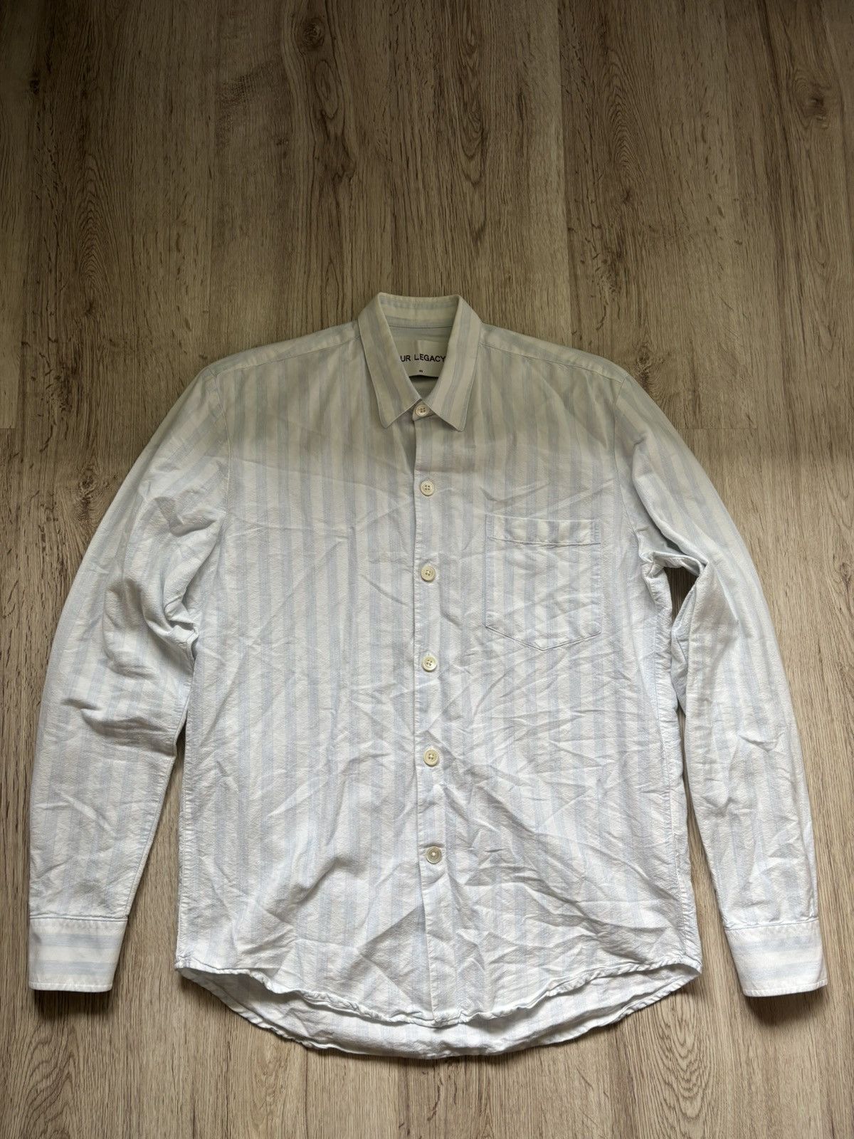 Our Legacy Our Legacy Men’s Shirt Size 46 Blue White Stripe Cotton Size US S / EU 44-46 / 1 - 1 Thumbnail