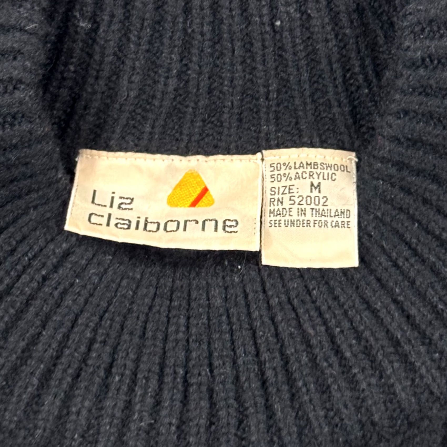 Liz Claiborne VINTAGE Liz Claiborne Sweater Dress Womens M Knit Mock Neck Long Sleeve Black Solid 50s 80s 90s Angel Cat City Logo Dress Womens Size M / US 6-8 / IT 42-44 - 4 Thumbnail