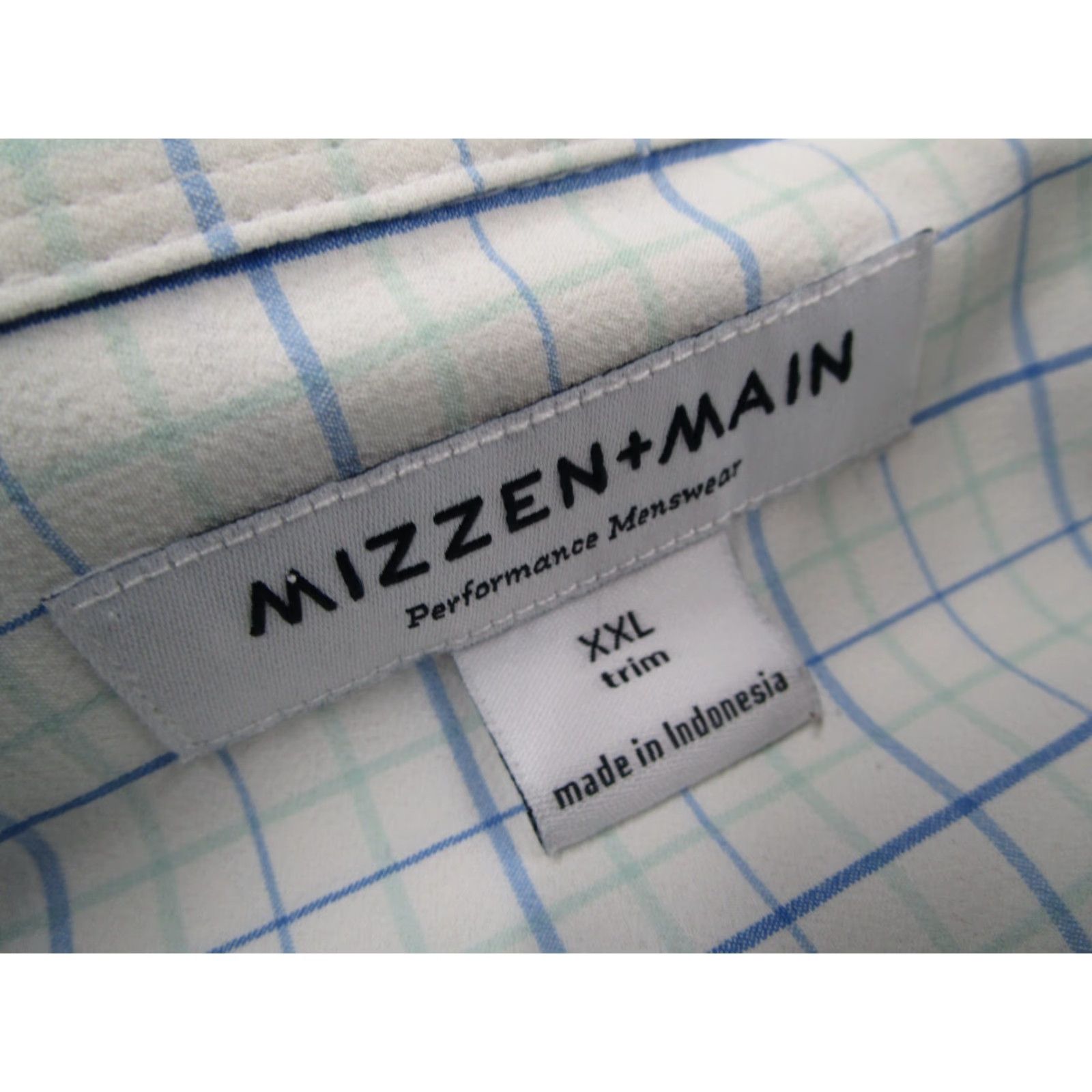 Mizzen+Main Mizzen+Main Shirt Mens 2XL Blue Check Trim Fit Button Up Performance Work Shirt Size US XXL / EU 58 / 5 - 3 Thumbnail