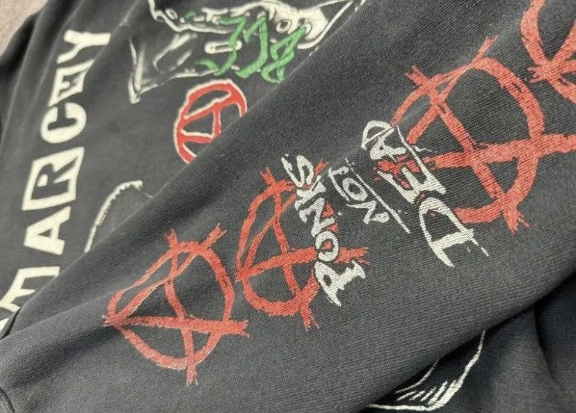 Band Tees × Ghost Supply × Vintage Very Rare Anarchy Punks Not Dead Merch Faded Hoodie Size US L / EU 52-54 / 3 - 7 Thumbnail
