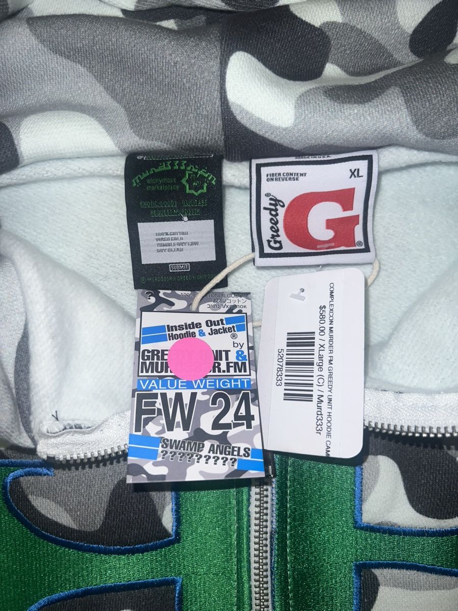 Complex COMPLEXCON x MURD333R.FM x GREEDY UNIT SNOW CAMO HOODIE Size US XL / EU 56 / 4 - 6 Thumbnail