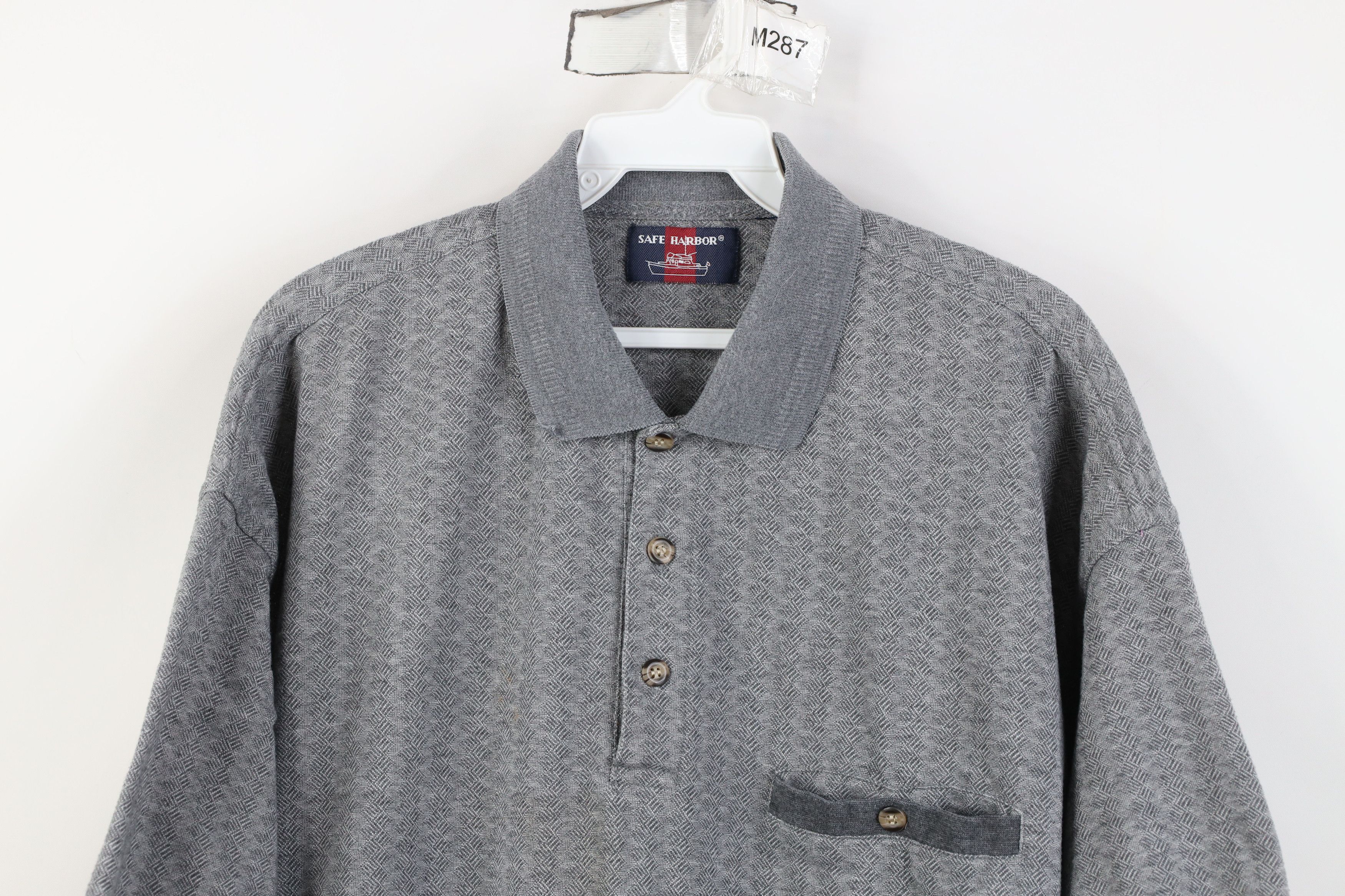 Vintage Vintage 90s Streetwear Geometric Pullover Polo Shirt Gray Size US L / EU 52-54 / 3 - 2 Thumbnail