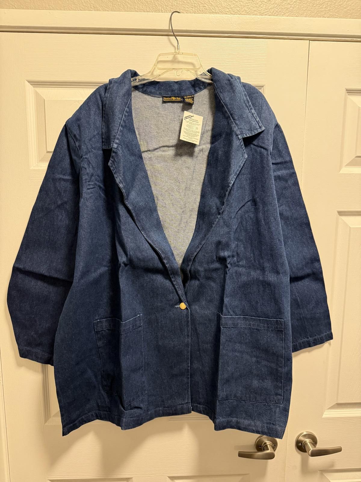 Designer Vintage 3X Hunter’s Run Denim Blazer Jacket Oversized Size ONE SIZE - 1 Thumbnail
