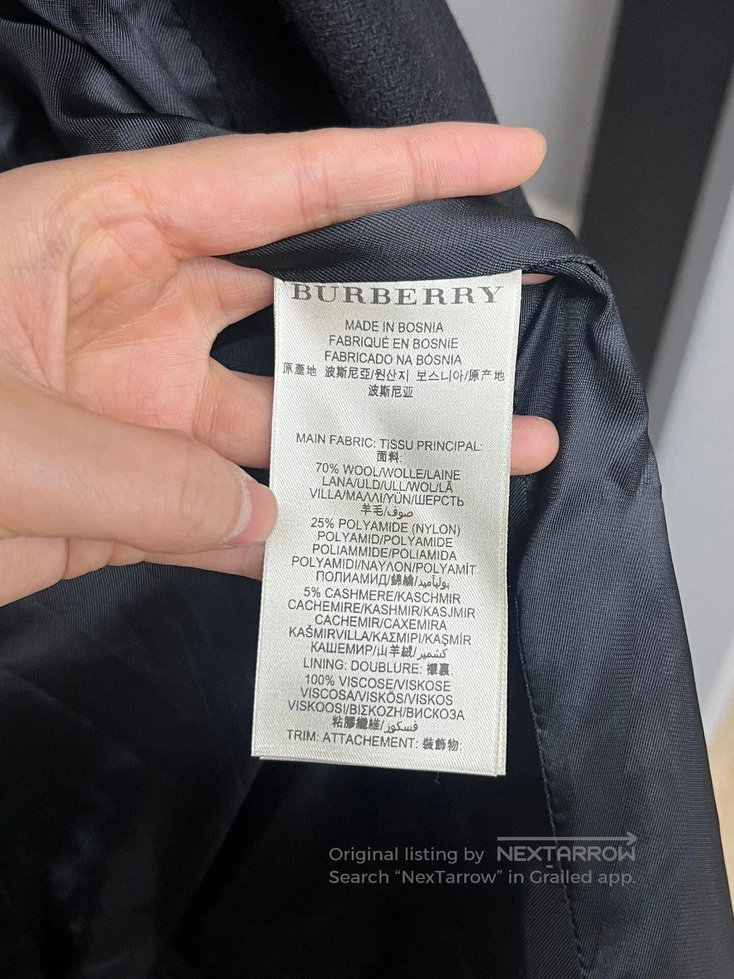 Burberry Burberry Black Double-Breasted Wool Coat. Size XS / US 0-2 / IT 36-38 - 4 Thumbnail
