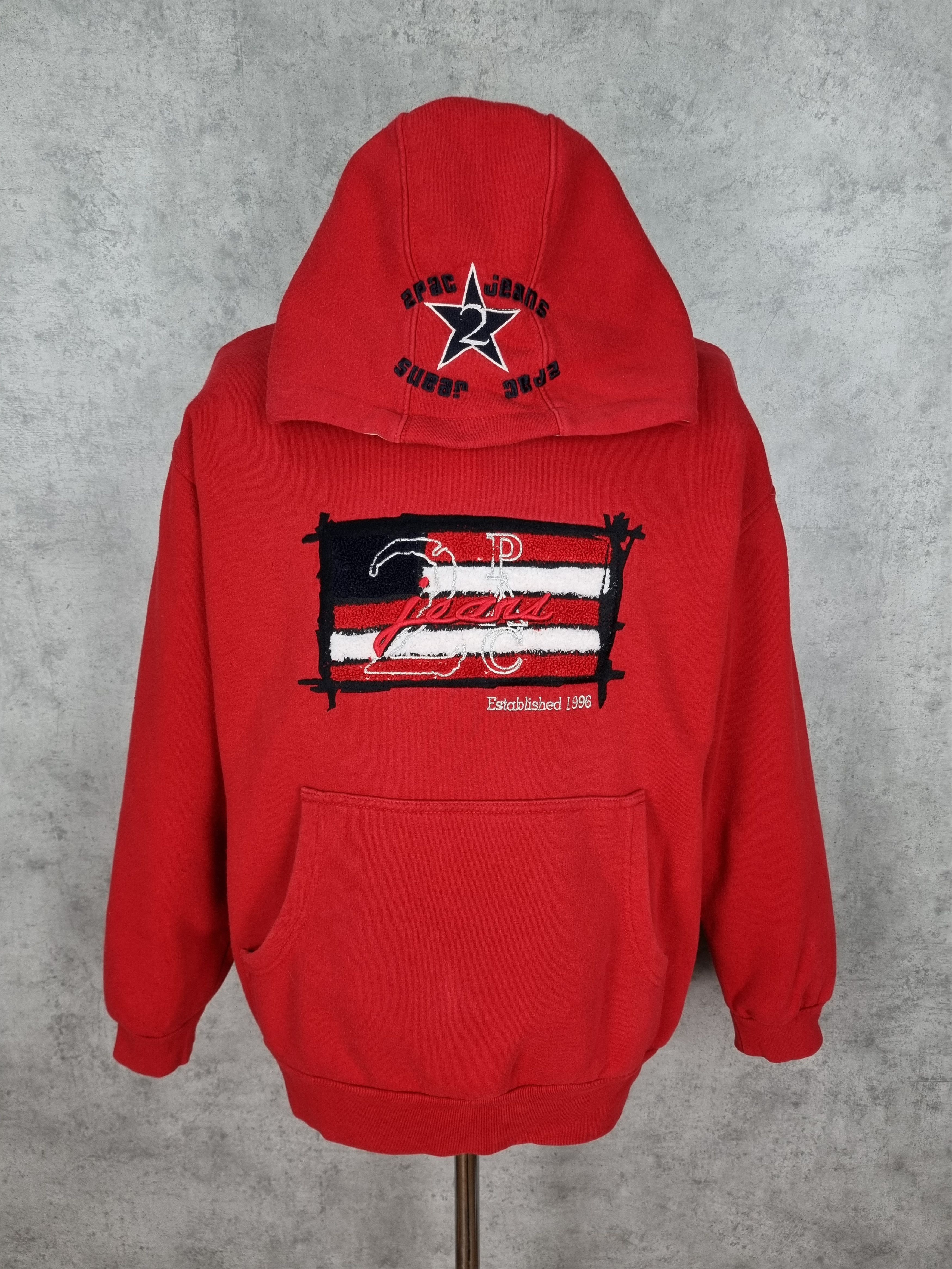 Rap Tees 2PAC Spellout Big Logo Distressed Hoodie Size US L / EU 52-54 / 3 - 8 Thumbnail