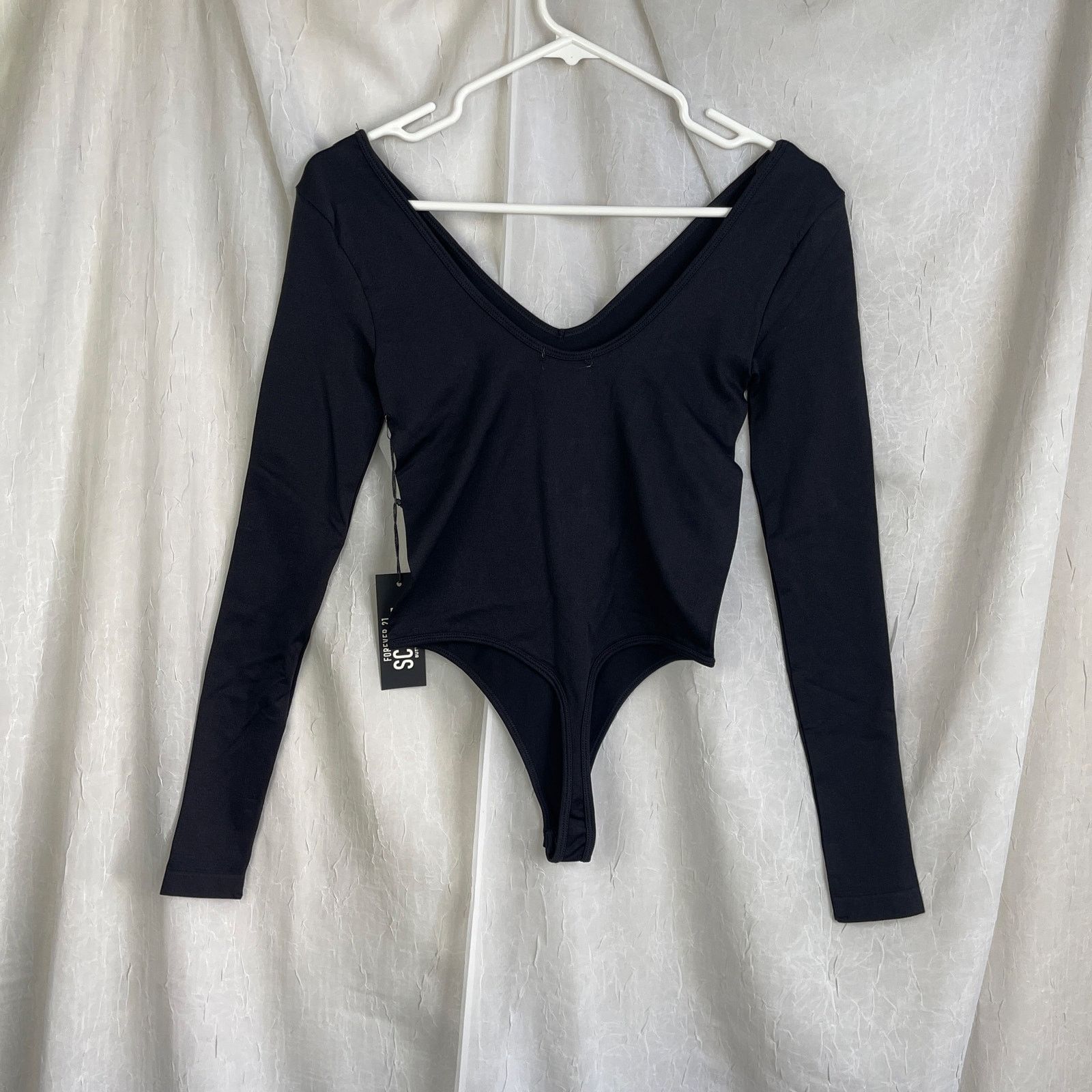 Forever 21 Forever 21 Seamless Thong Bodysuit Long Sleeve Black NWT S Size S / US 4 / IT 40 - 14 Thumbnail