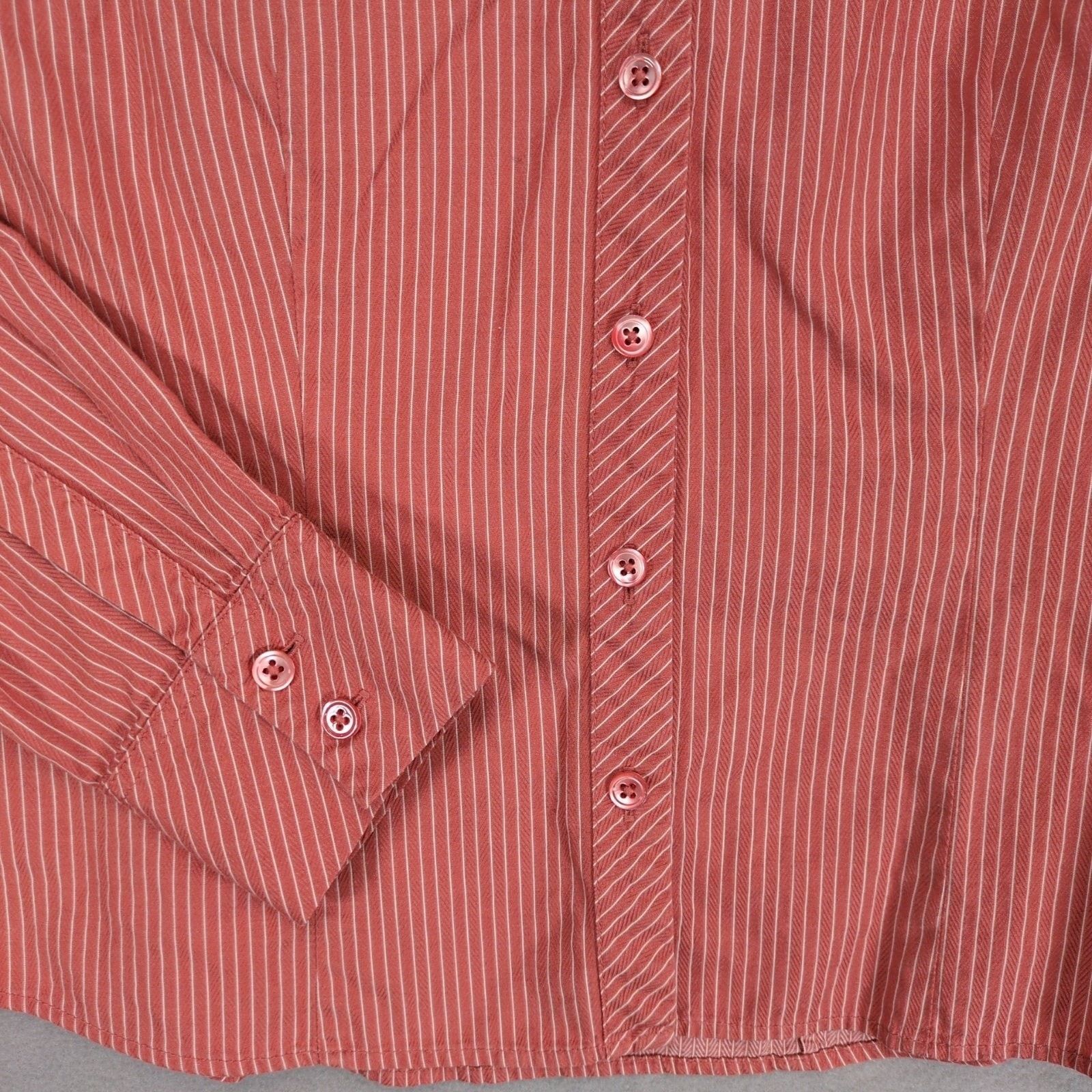 Other Talbots Women's 8 Petite Orange Striped Button Up Shirt Size M / US 6-8 / IT 42-44 - 3 Thumbnail