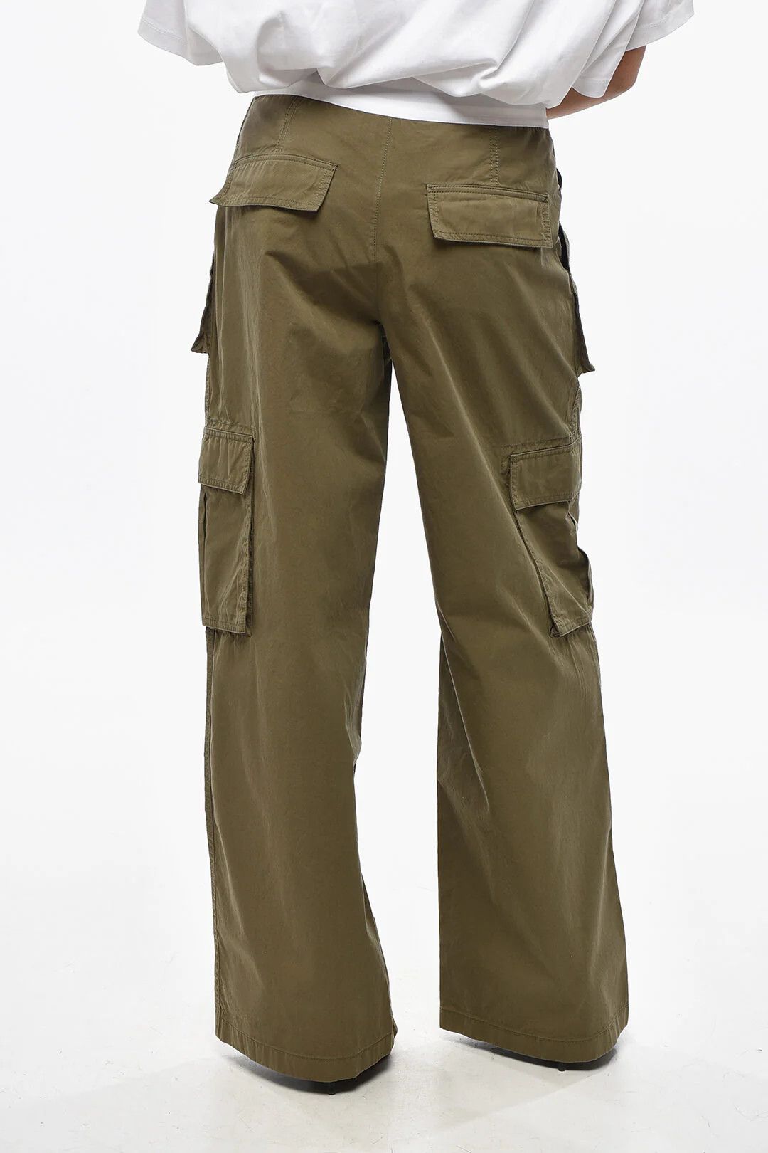 Alexander Wang og1mm0426 Cotton Cargo Pant in Green Size 32" / US 10 / IT 46 - 2 Thumbnail