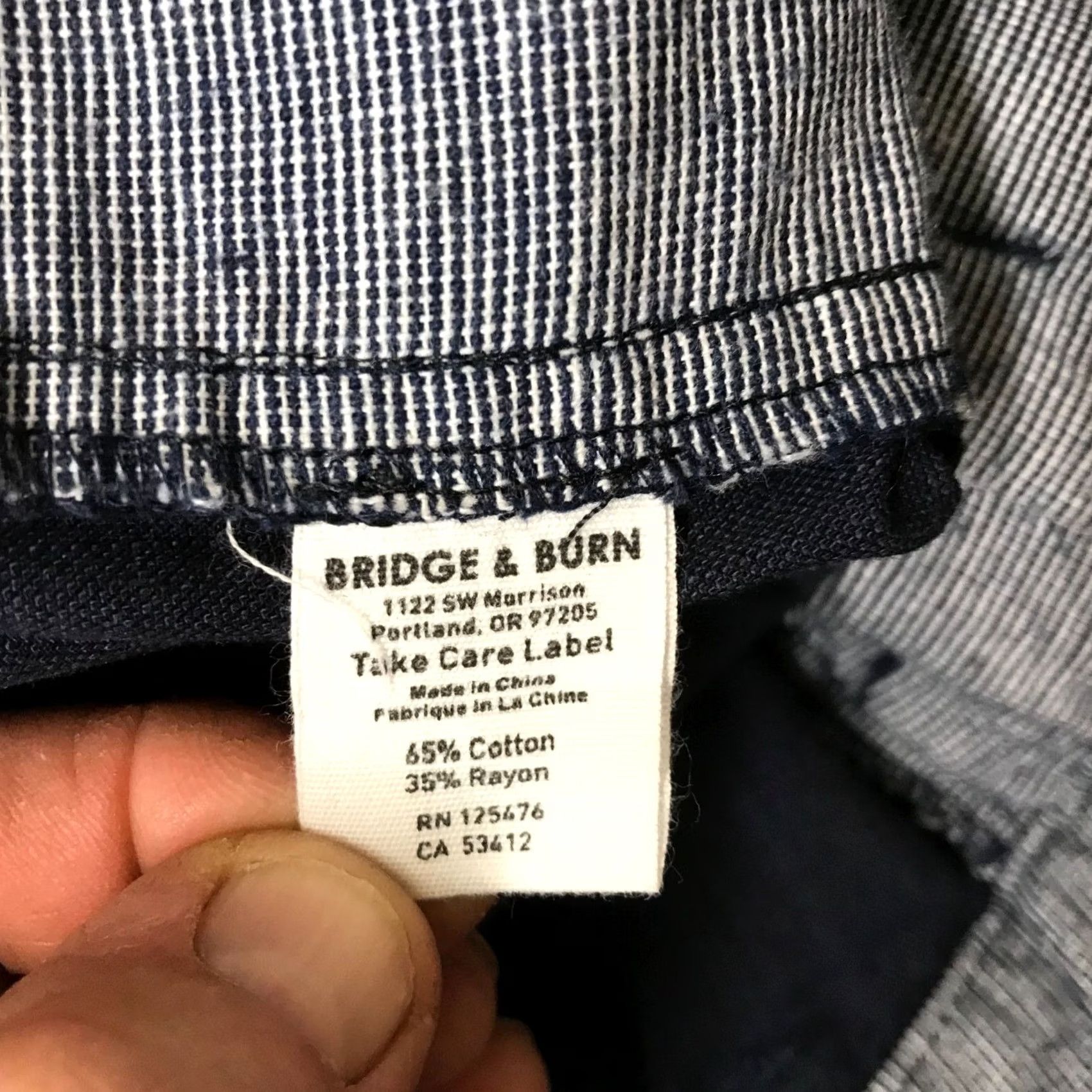 Vintage BRIDGE & BURN CASUAL COTTON BLEND NAVY SUMMER SHORTS 33 MEN'S Size US 33 - 5 Thumbnail