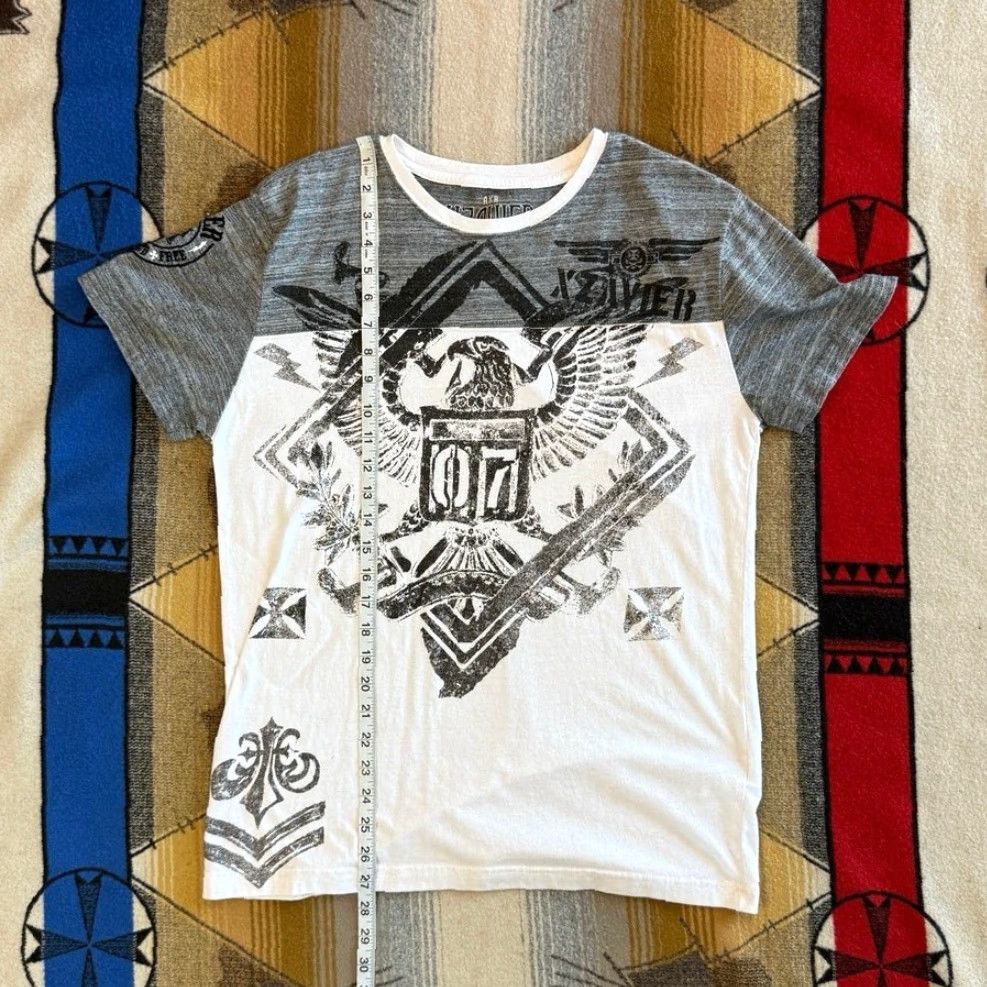 Affliction VINTAGE Xzavier T-Shirt Mens L Gray Graphic Print Y2K Grunge Cyber Gothic 2000s Vintage Shirt Size US L / EU 52-54 / 3 - 8 Thumbnail