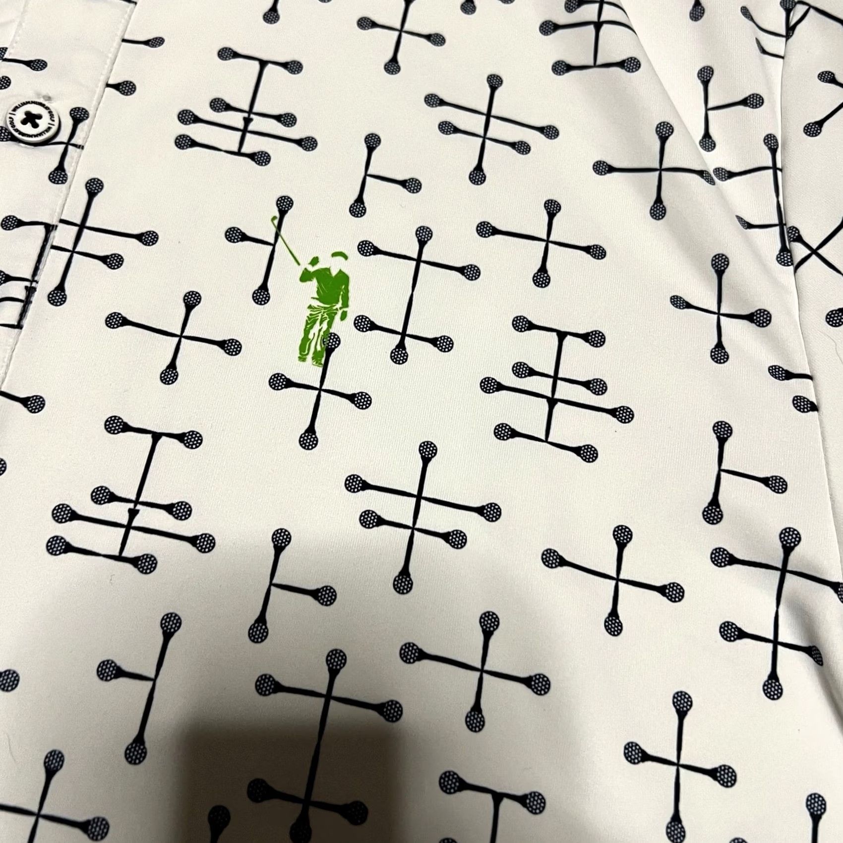 Vintage William Murray Polo Shirt Mens Medium White Performance Golf Geometric Size US M / EU 48-50 / 2 - 2 Thumbnail