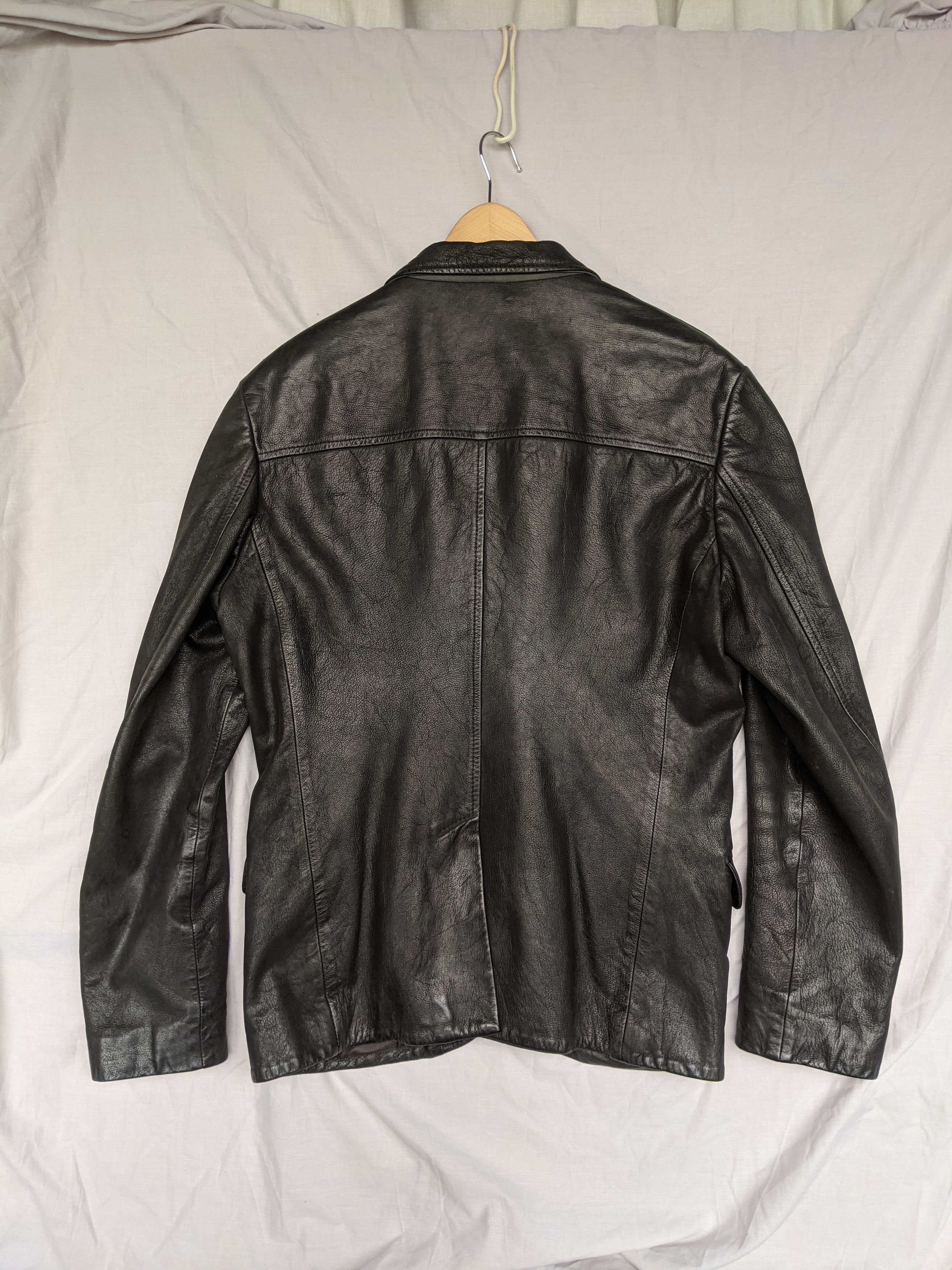 Genuine Leather Essebi Leather Jacket Blazer Vintage Avirex Gucci Barbour Size US L / EU 52-54 / 3 - 3 Thumbnail
