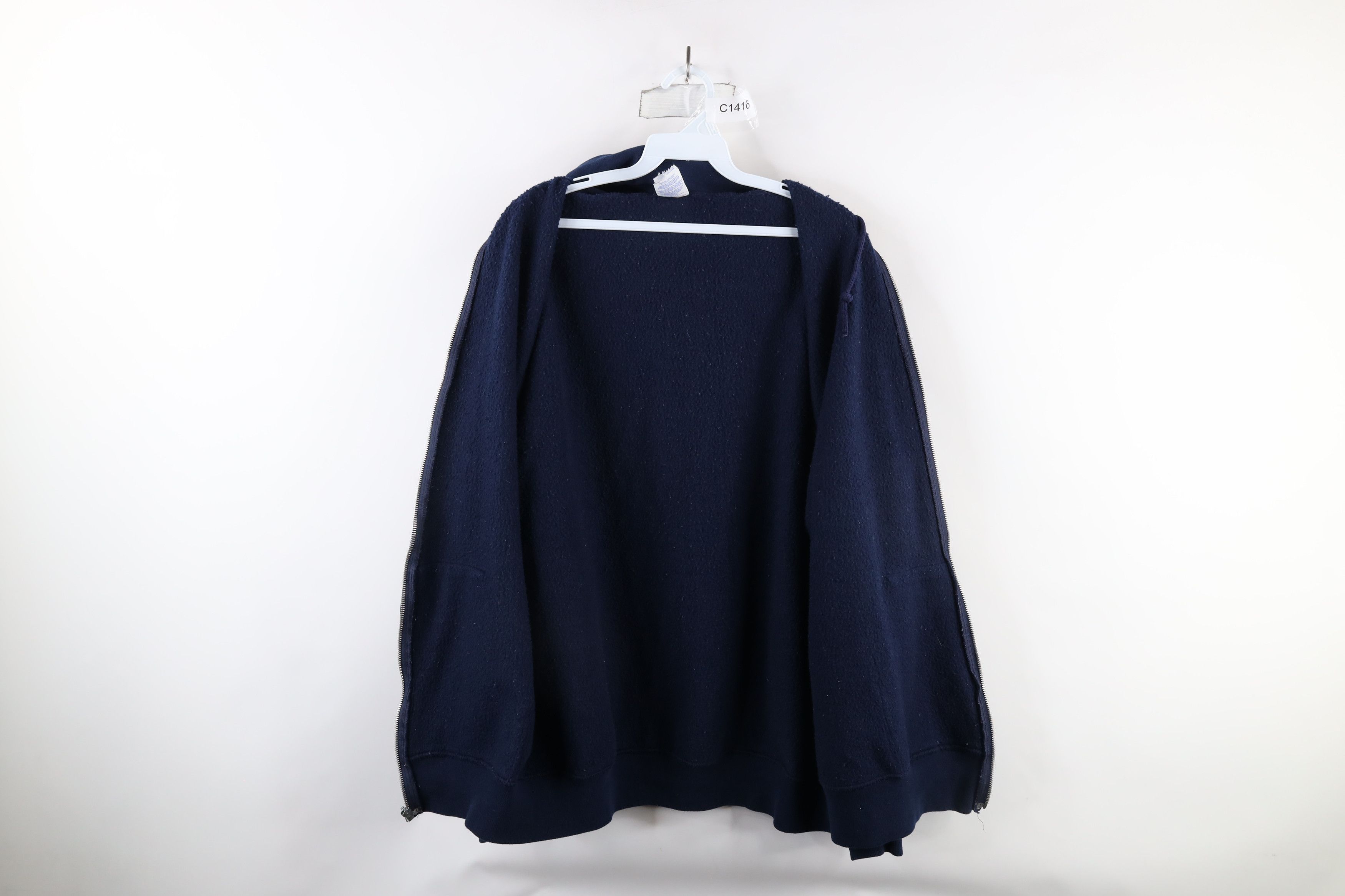 Vintage Vintage 90s Streetwear Hoodie Sweatshirt Navy Blue USA Size US XL / EU 56 / 4 - 8 Thumbnail