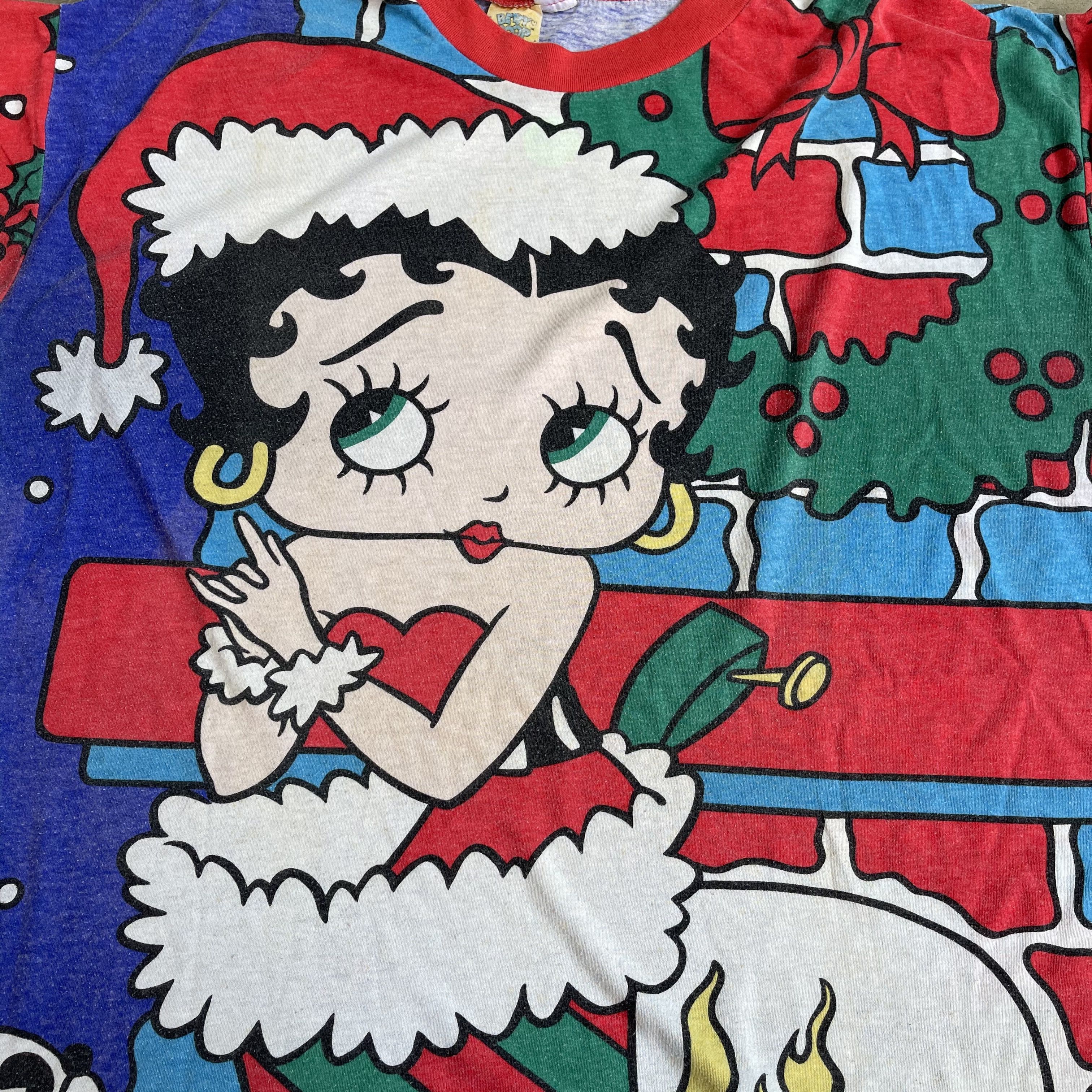 Vintage Vintage Betty Boop Chrismas All Over Print T-shirt Size US XL / EU 56 / 4 - 3 Thumbnail