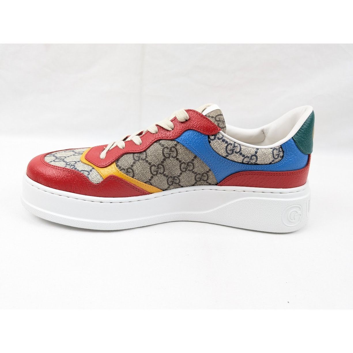Gucci o1rshd1 Supreme Low-Top Sneakers in Beige/Blue/Red Size US 12.5 / EU 45-46 - 7 Thumbnail