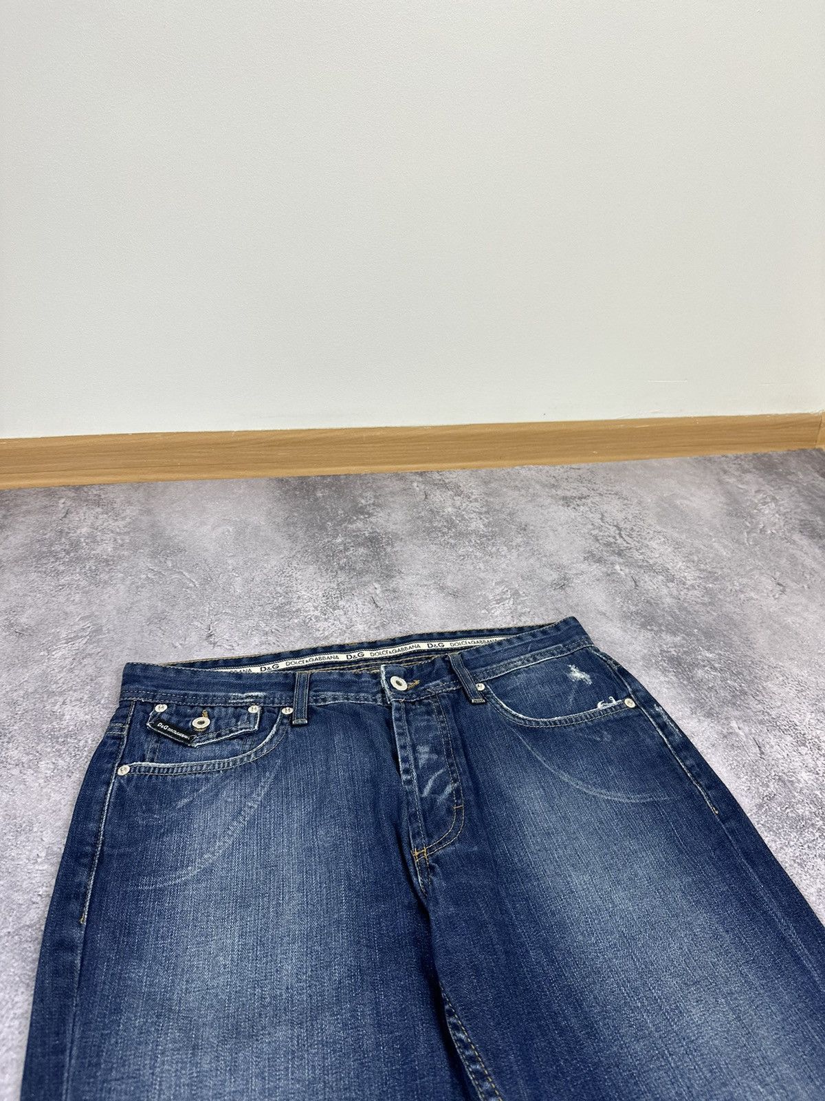 Dolce & Gabbana Vintage Dolce & Gabbana Logo Stone Washed Designer Jeans Size US 34 / EU 50 - 10 Thumbnail