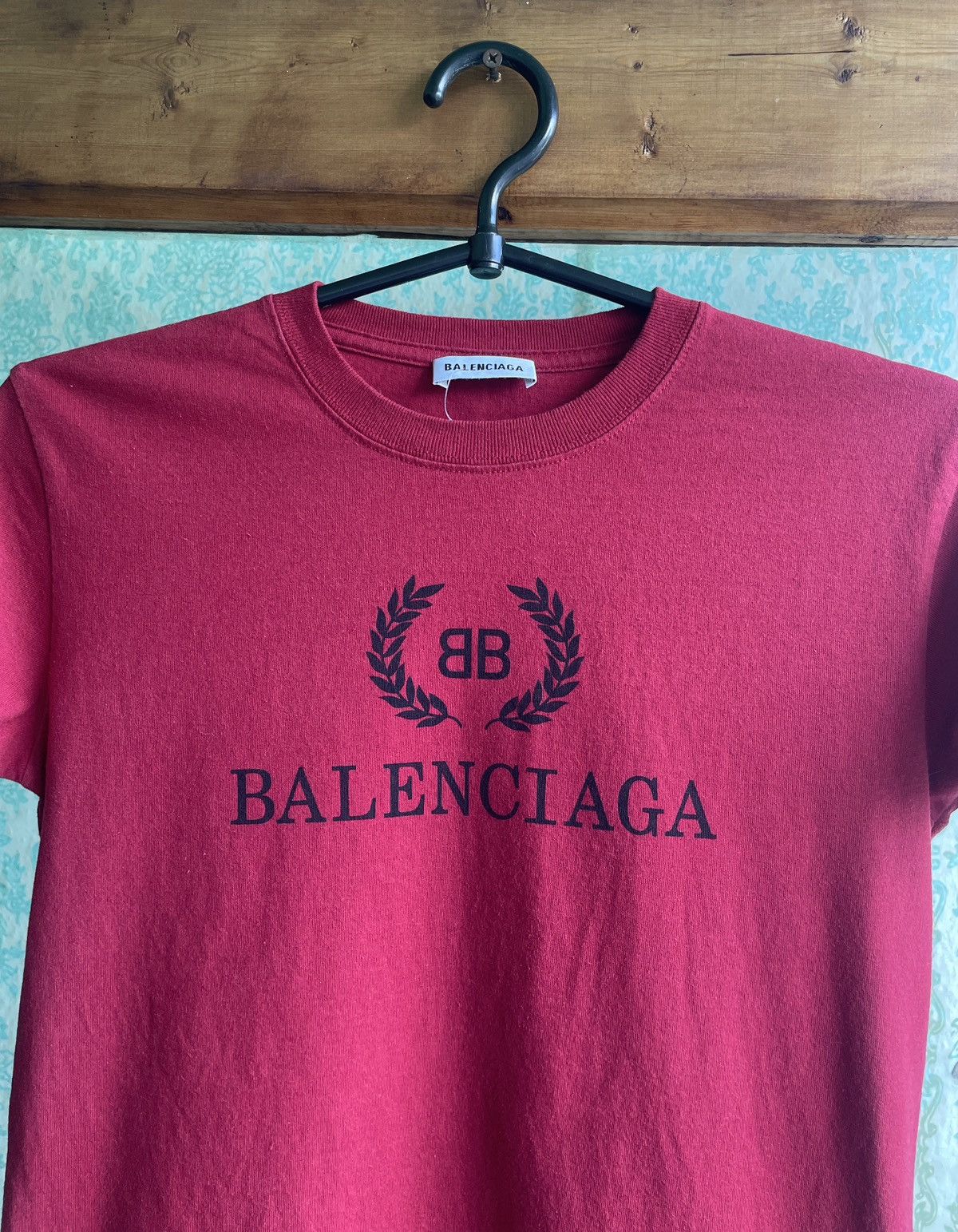 Balenciaga Balenciaga BB Chest Logo Women’s Red Tee T Shirt XS Size XS / US 0-2 / IT 36-38 - 2 Thumbnail