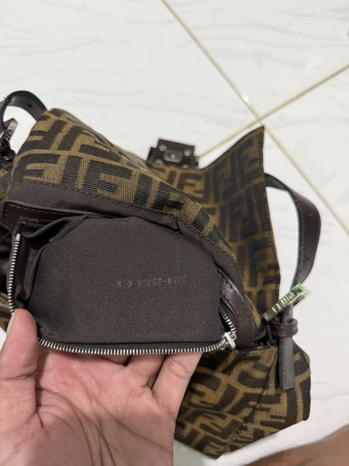 Fendi Fendi Mamma Baguette Bag Zucca Handbag Leather Canvas Brown Size ONE SIZE - 13 Thumbnail