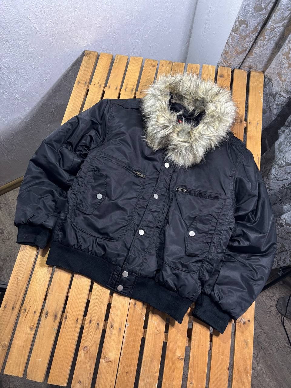 Japanese Brand Vintage FUR Avant Garde Y2K GOA style Bomber Jacket Size US M / EU 48-50 / 2 - 2 Thumbnail