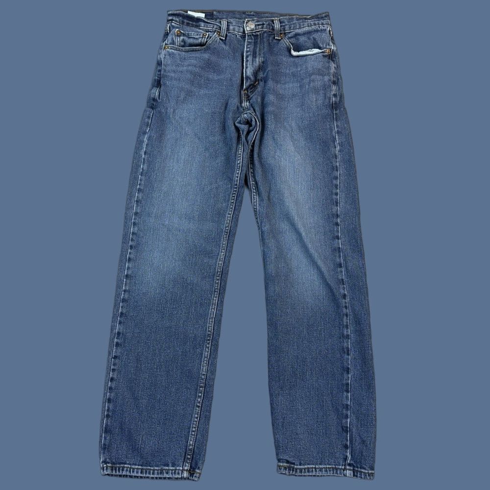 Levi's Levis 505 Jeans Mens 30x30 Blue Dark Wash Denim Regular Fit Stretch Casual - Levi's Jeans - 5-Pocket - Dark Wash - USA Retro Cowboy Theme Mens Jeans Size US 30 / EU 46 - 1 Thumbnail