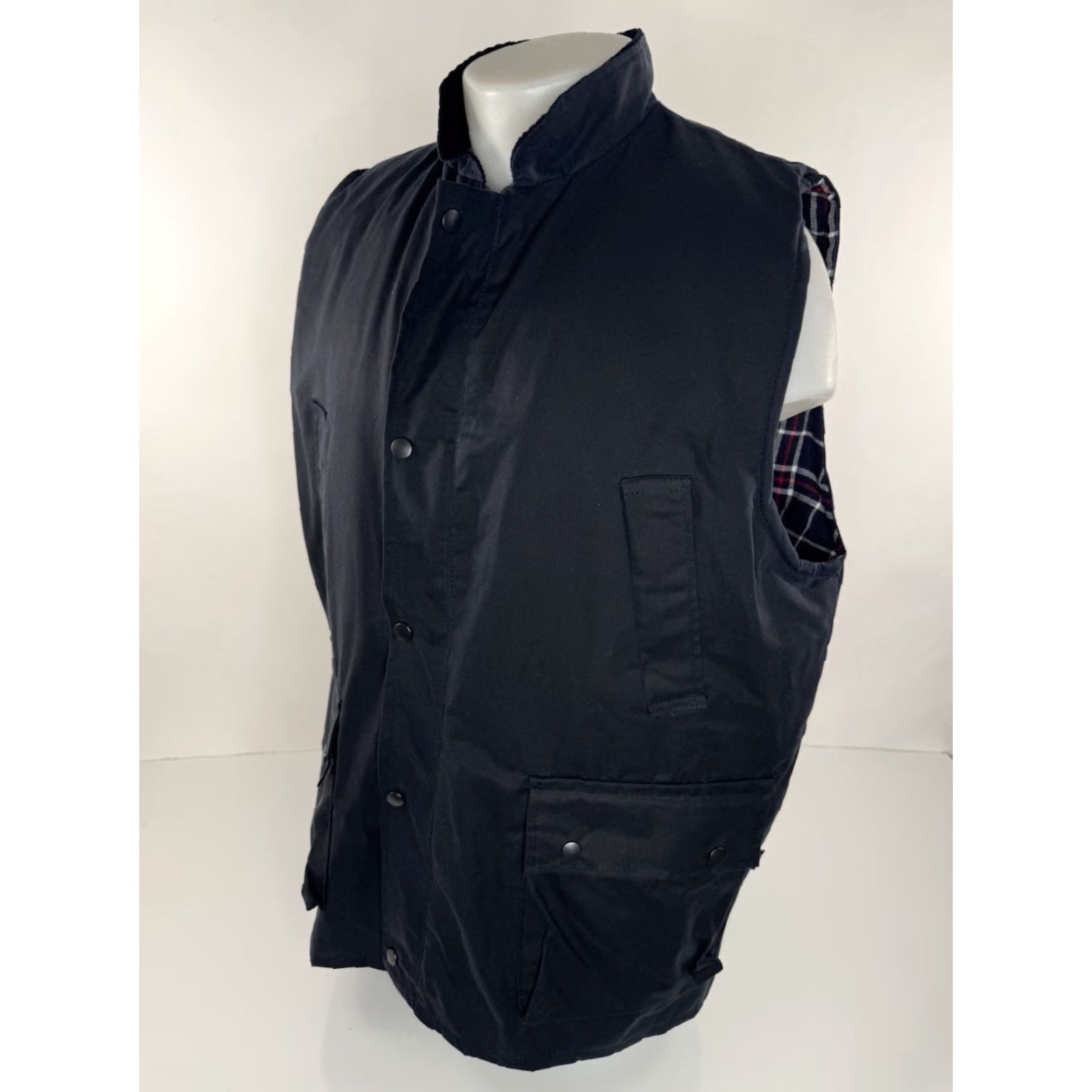 Vintage WALKER and HAWKES Vest Waxed Cotton Ranch Field Chore Zip Mens XL Blue - EXCELLENT Size US XL / EU 56 / 4 - 3 Thumbnail