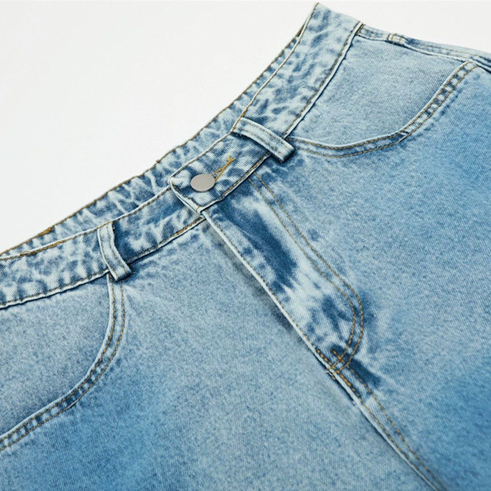 Jean Men's loose washed spray-painted distressed denim shorts Size US 32 / EU 48 - 3 Thumbnail