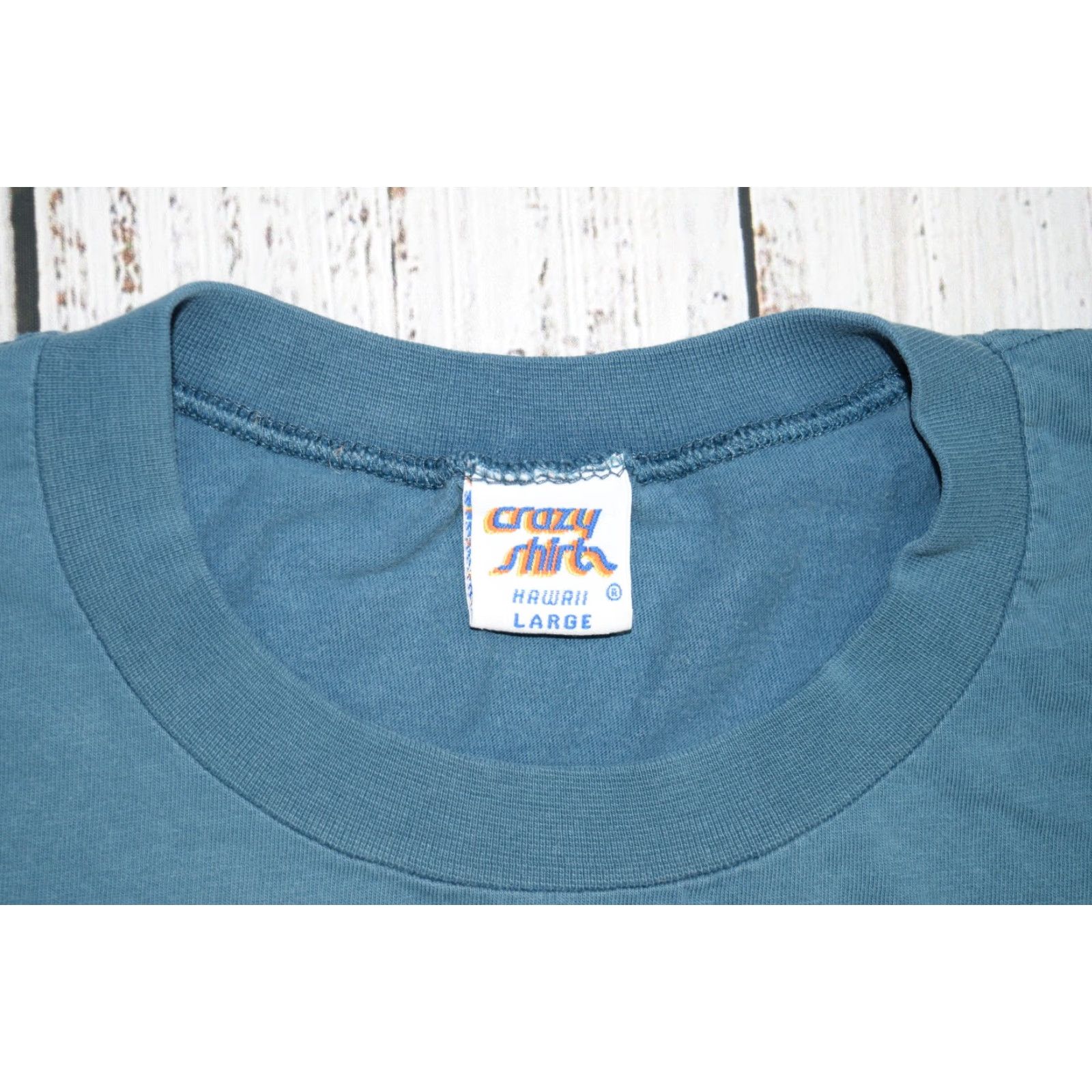 Vintage VINTAGE Crazy Shirts T-Shirt Main Selling Point: Embroidered Flower Design Hawaii San Francisco 80s 90s Tee - L Blue Mens Size US L / EU 52-54 / 3 - 3 Thumbnail