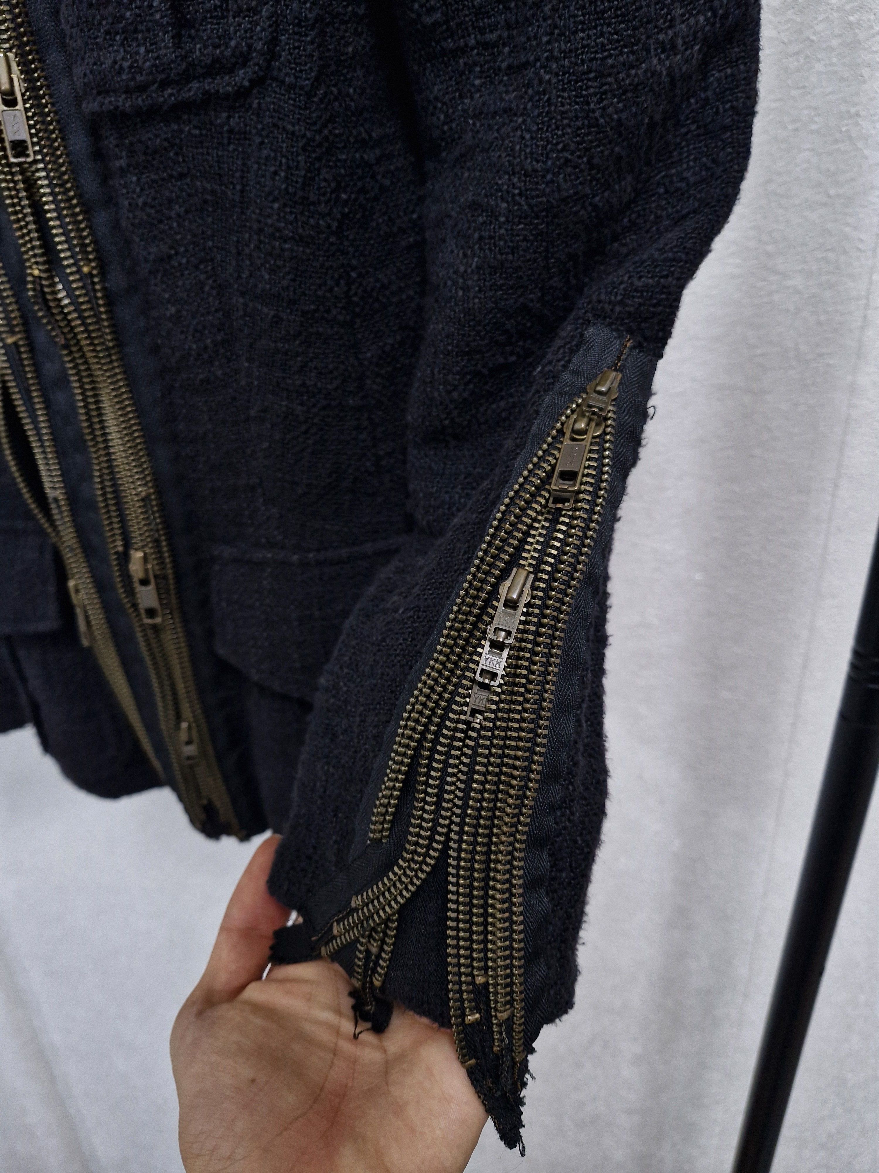 Balmain BALMAIN SS10 Decarnin Multi Zipper Tweed Jacket Size US XXS / EU 40 - 7 Thumbnail