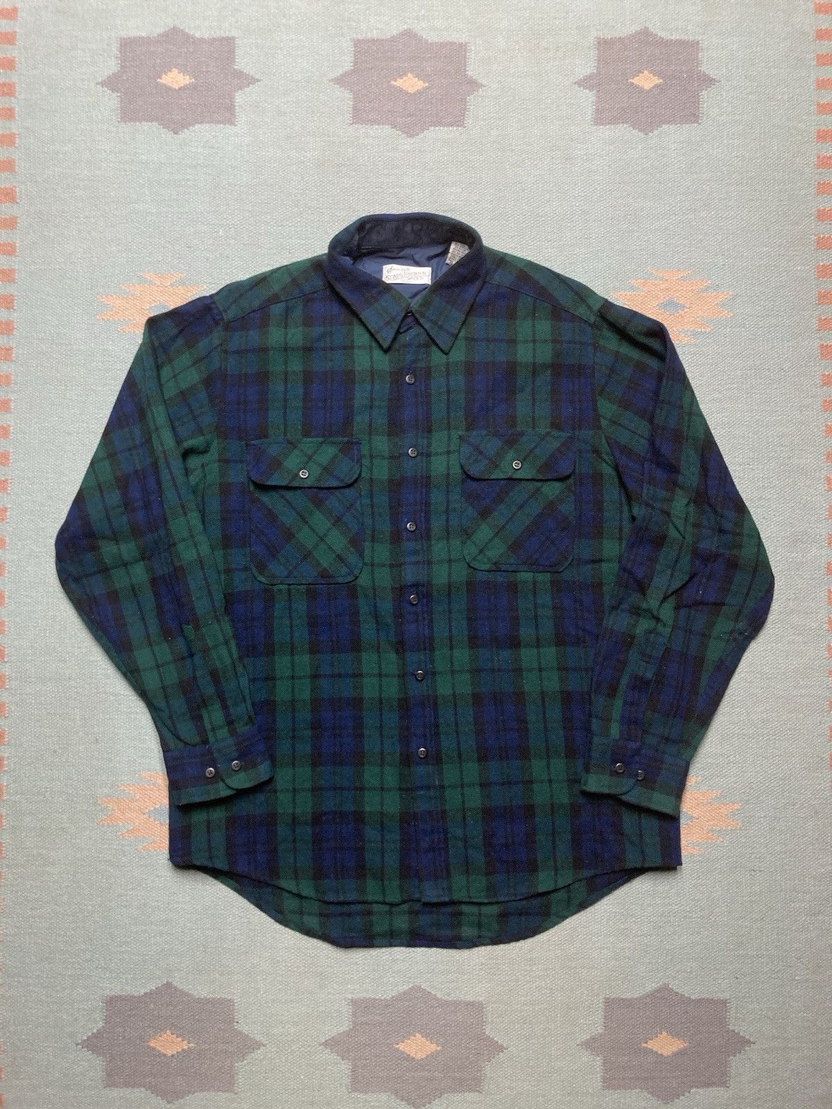 Sears × Vintage sears wool blend board shirt flannel tartan plaid large tall Size US L / EU 52-54 / 3 - 1 Thumbnail