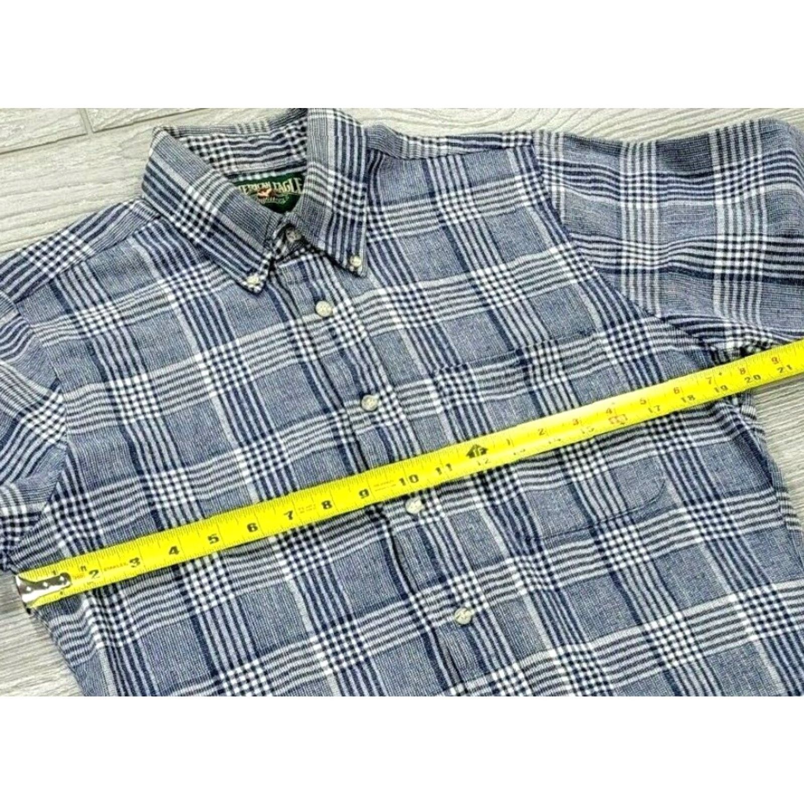 American Eagle Outfitters Vtg 80s American Eagle Outfitters Mens Flannel Blue Plaid Button Up Shirt M USA Size US M / EU 48-50 / 2 - 6 Thumbnail