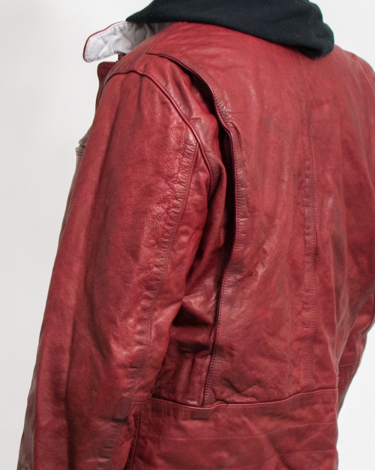 Gap × Genuine Leather GAP Red Leather Racing Jacket Y2K Vintage Distressed Men’s L Size US L / EU 52-54 / 3 - 5 Thumbnail