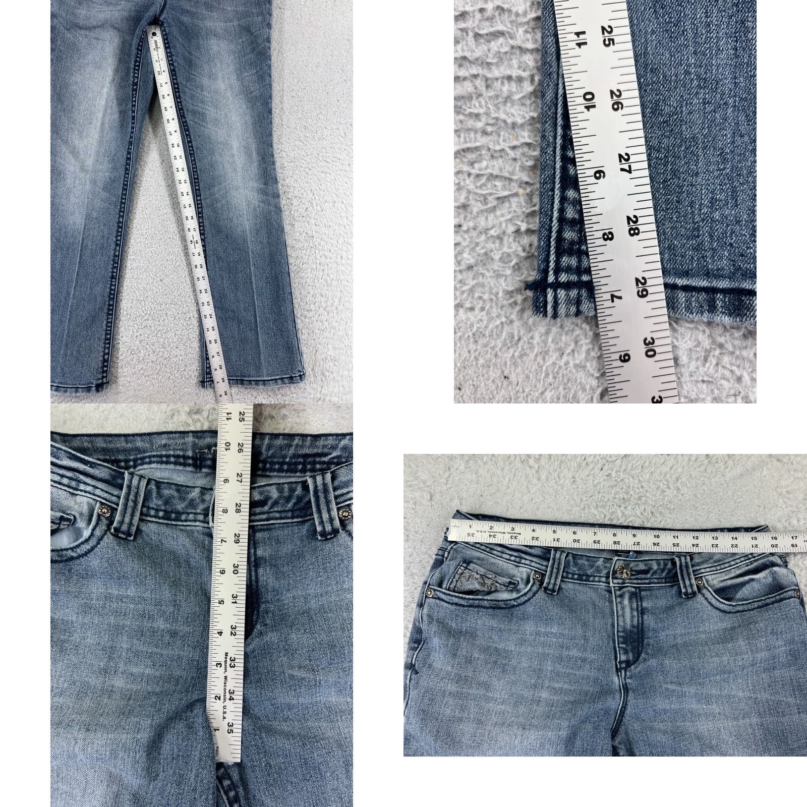 Apt. 9 Apt. 9 Women's Jeans Bootcut Cotton Blend Stretch Blue Denim 29 Waist, Low Rise, Embroidered Accents, 5-Pocket Lifetime Vintage Style Size 29" - 8 Thumbnail