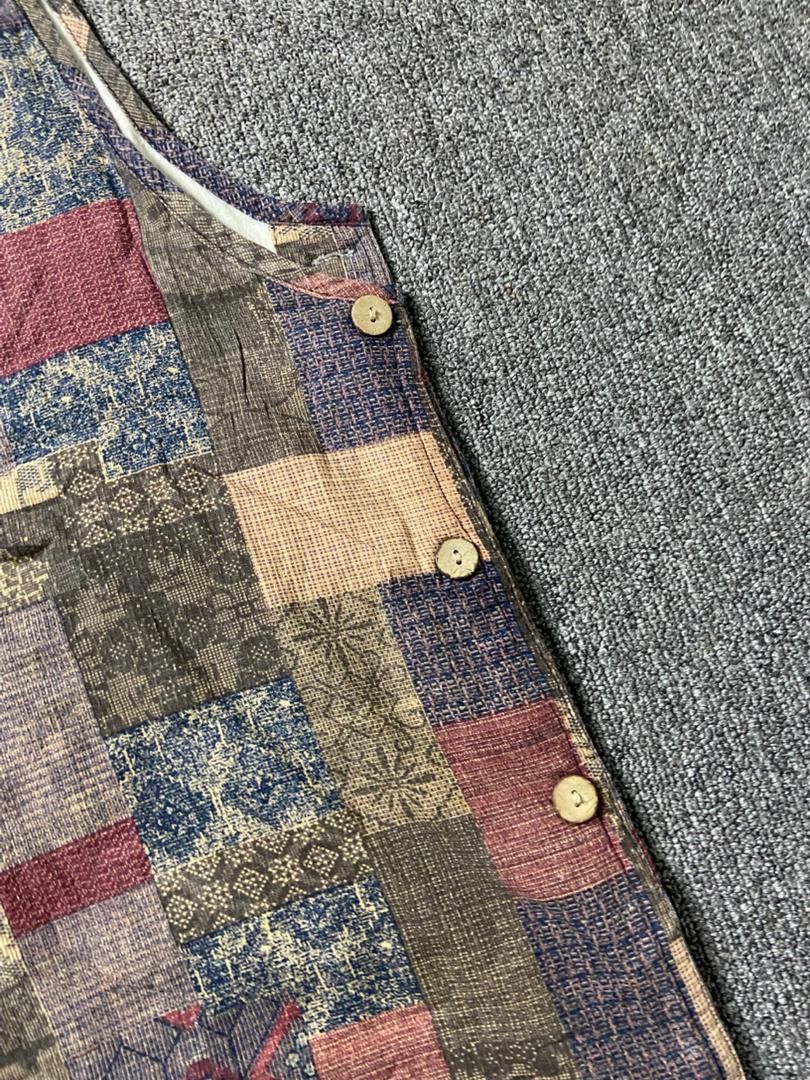Japanese Brand Apricot Talking Brand Ethnic Patchwork Vest (187) Size M / US 6-8 / IT 42-44 - 2 Thumbnail