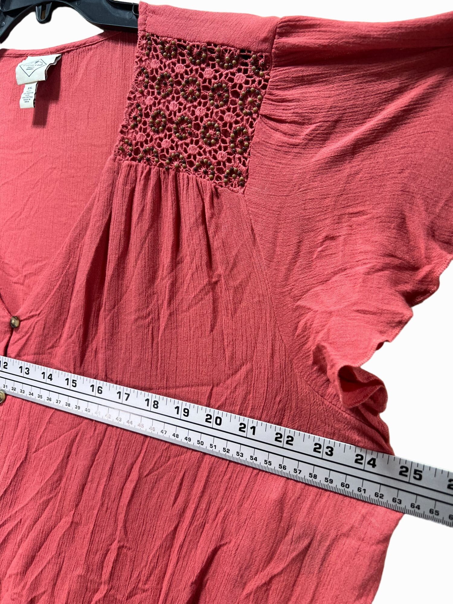 Other ST JOHN'S BAY - Women's Short Sleeve Button Down Blouse - Pi Size XXL / US 16-18 / IT 52-54 - 3 Thumbnail