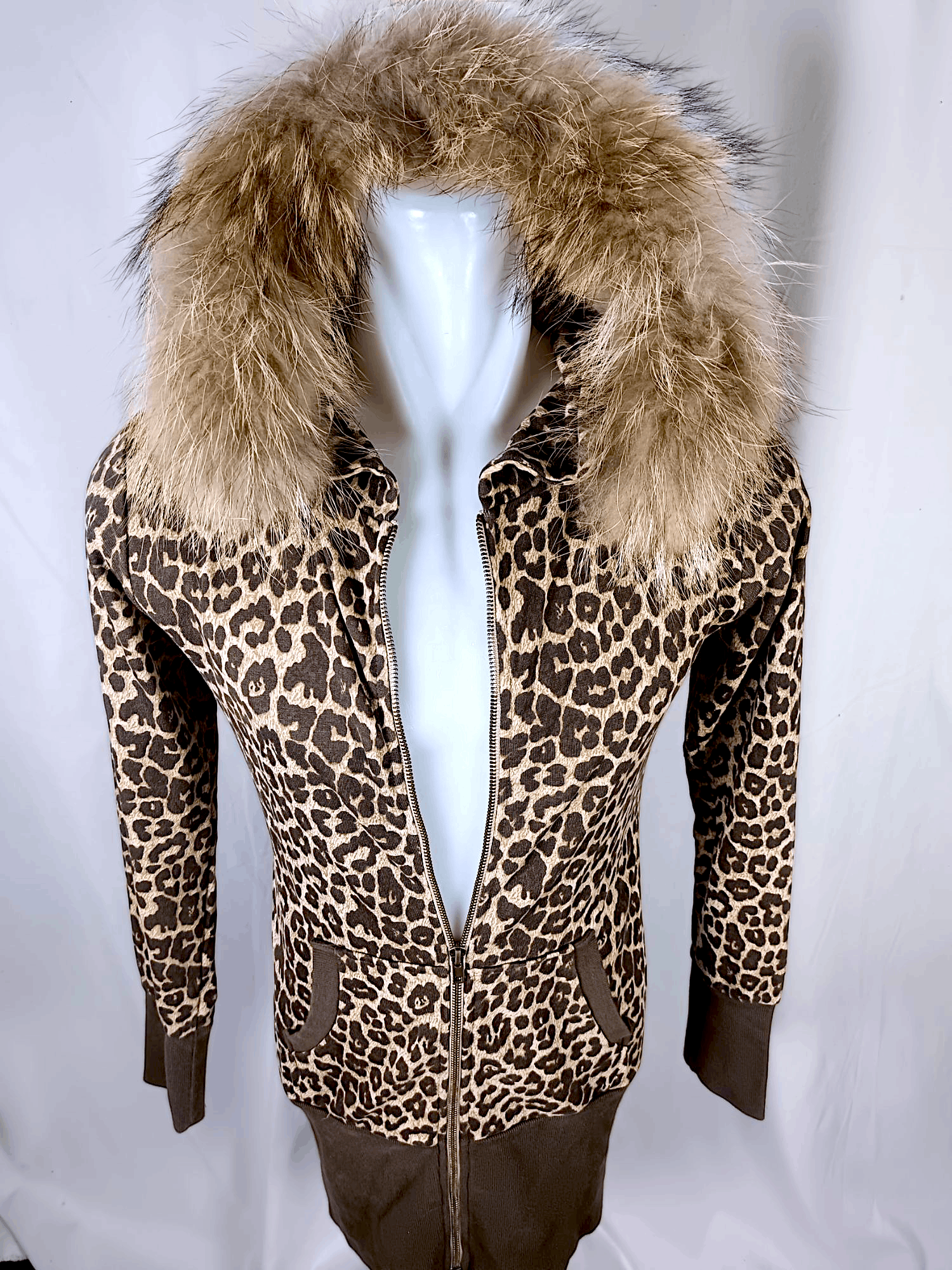 Japanese Brand JOKY GAL Leopard Print Fur Zipper Hoodie Size US S / EU 44-46 / 1 - 5 Thumbnail