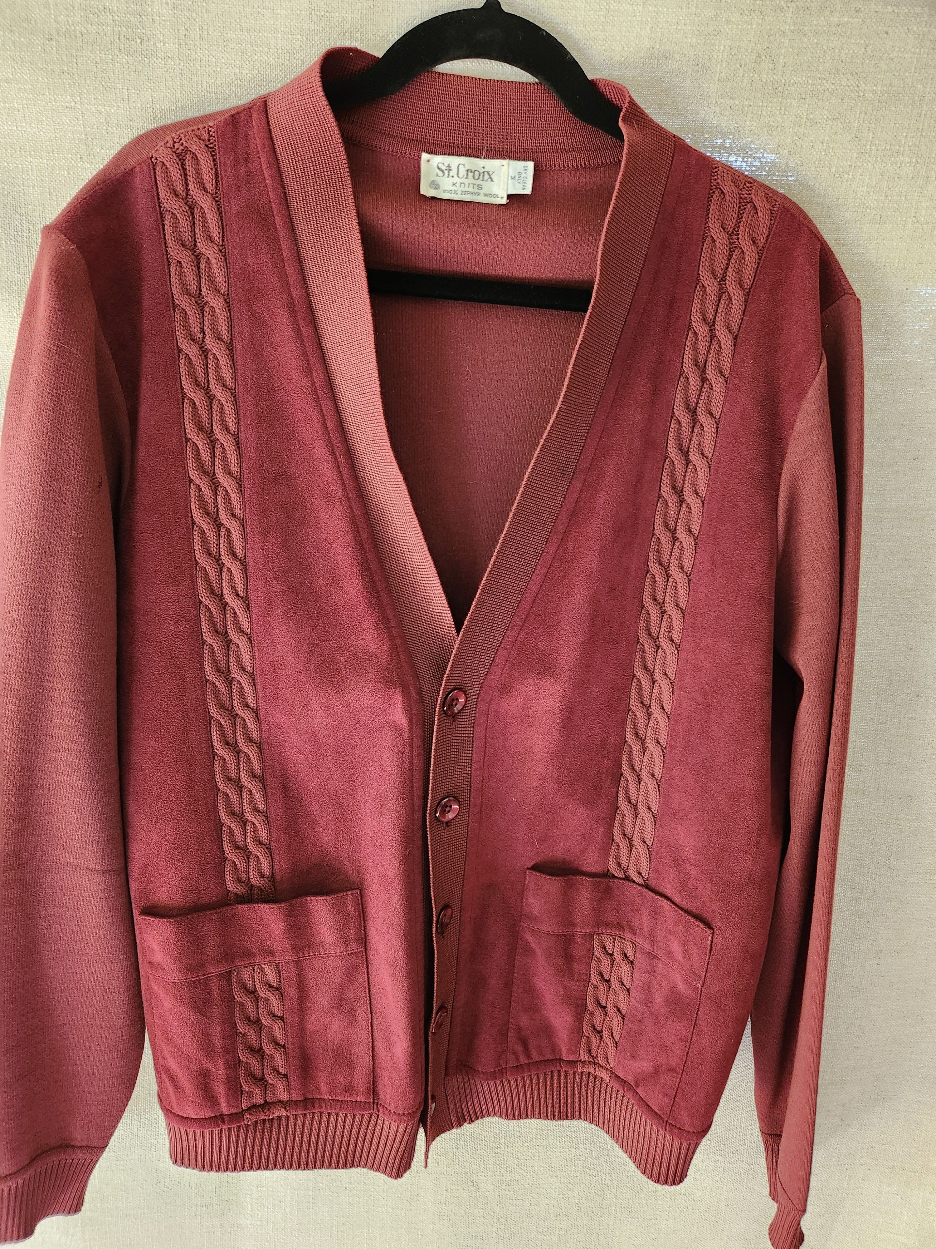 St. Croix Vintage 60's 100% Zephyr Wool Button Front Cardigan Size US M / EU 48-50 / 2 - 1 Thumbnail