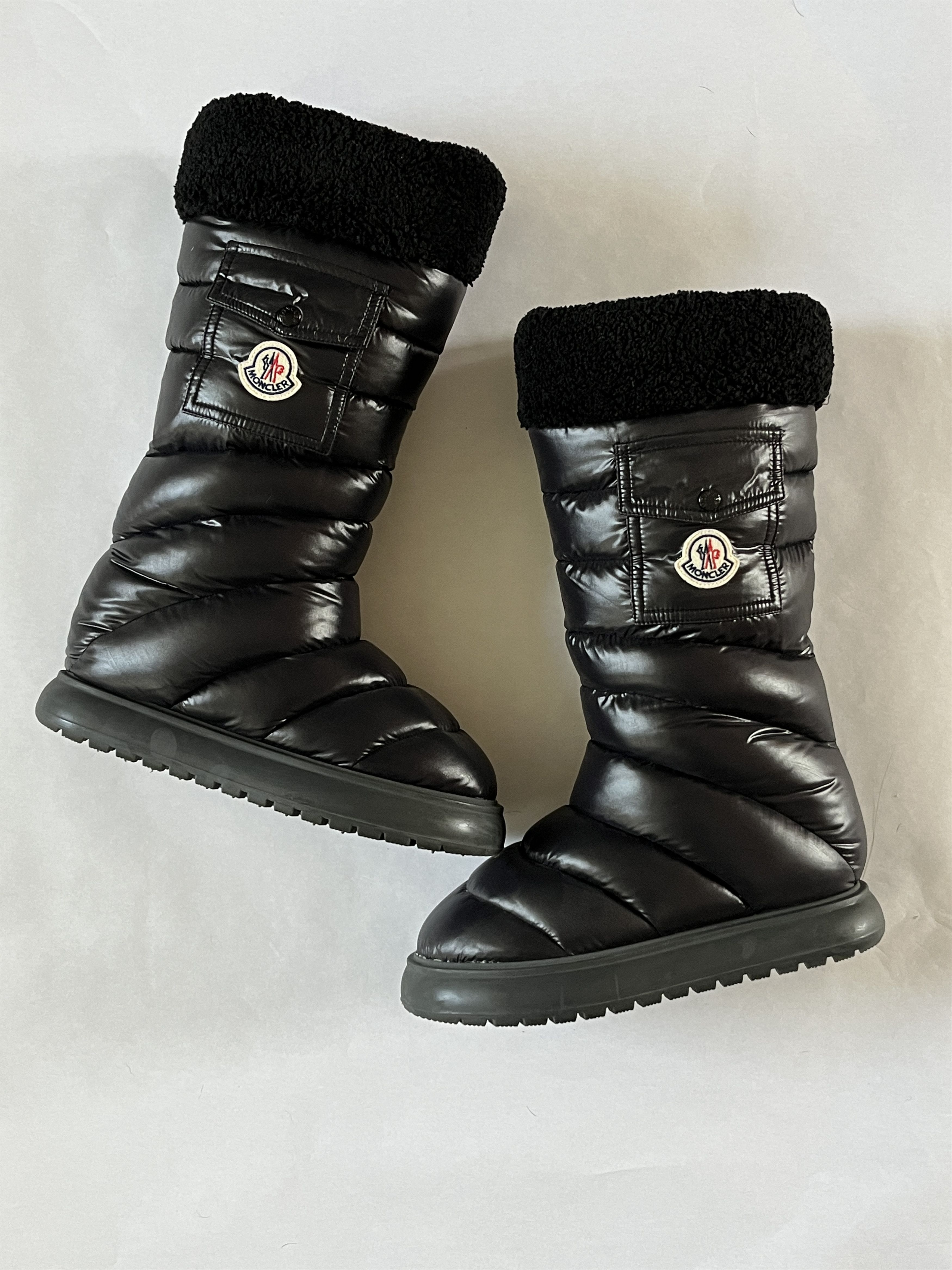 Moncler Gaia Fleece-trimmed Quilted Shell Boots Size US 9 / IT 39 - 3 Thumbnail