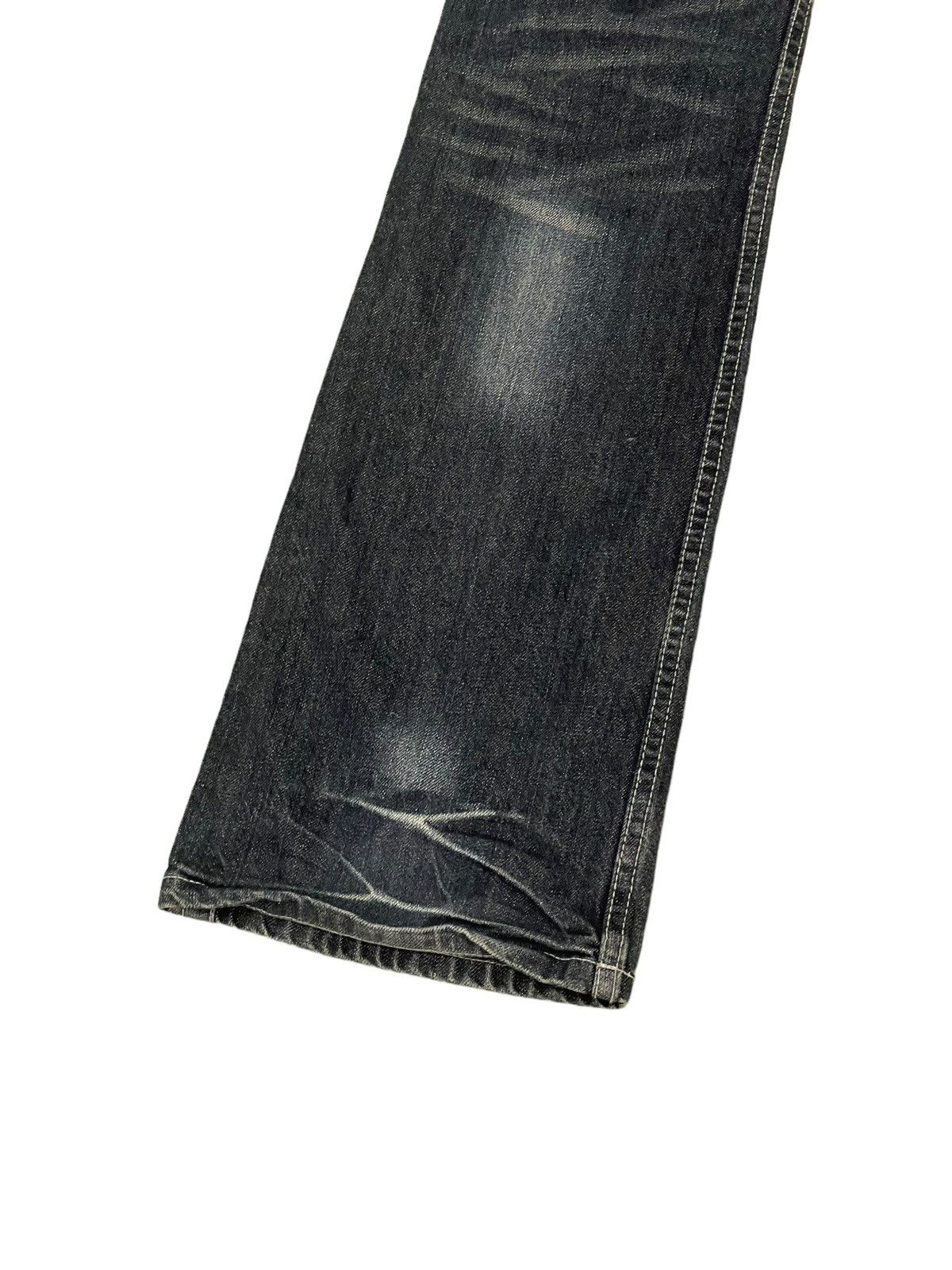 Japanese Brand Flare Jeans Semantic Design Faded Distress Boot Cut 8🟦8 Size US 31 - 16 Thumbnail