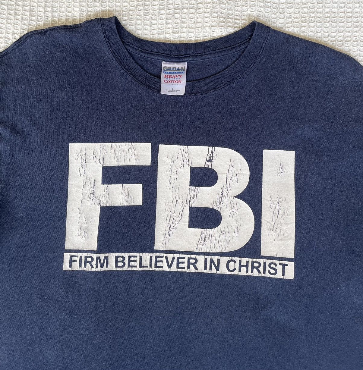 Vintage Vintage y2k🔥FBI🔥Firm Believer In Christ Faded Black Tee Size US L / EU 52-54 / 3 - 9 Thumbnail