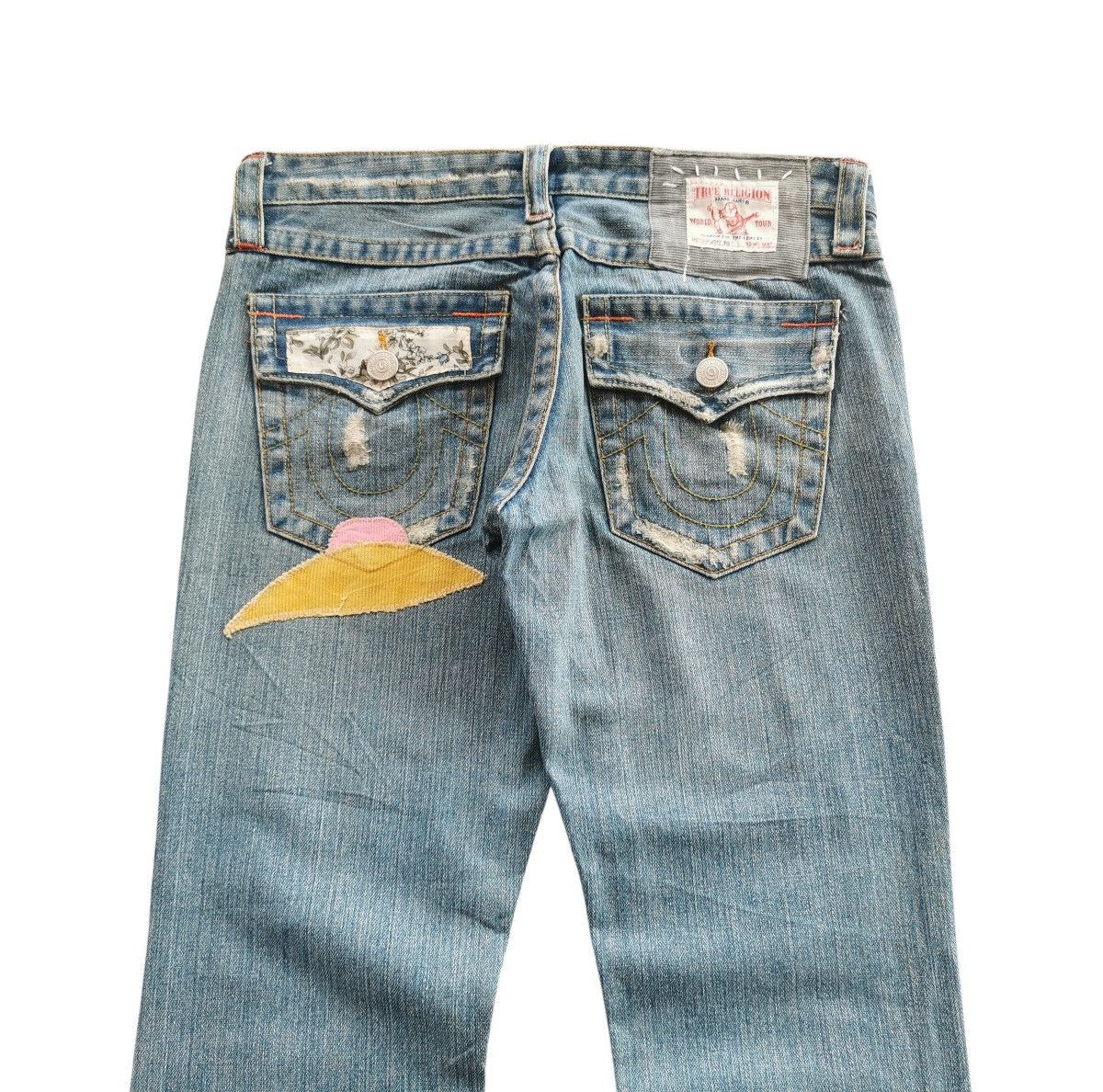True Religion True Religion Cropped Flare Patchwork Jeans Size US 31 - 3 Thumbnail