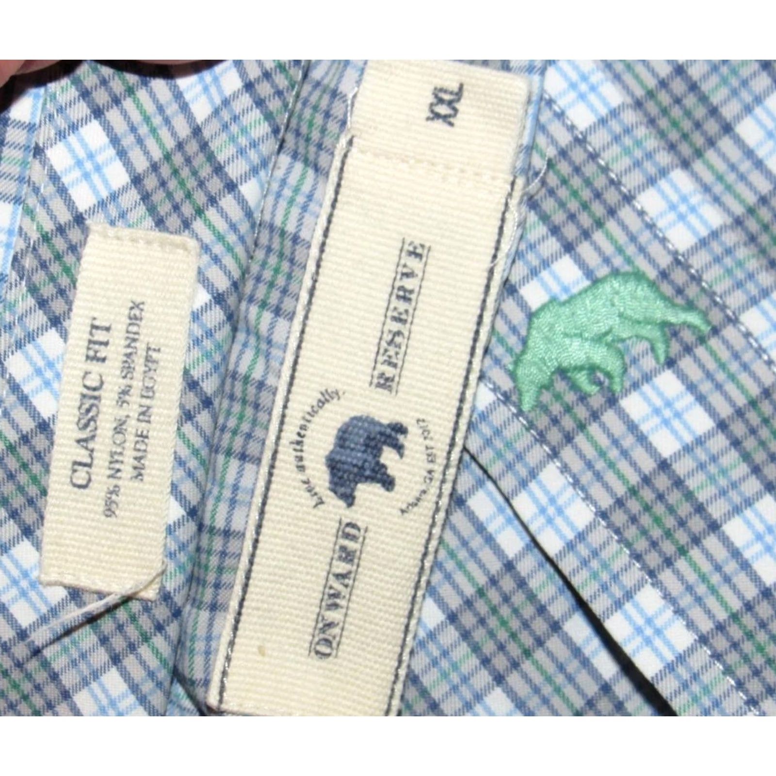 Vintage ONWARD RESERVE Performance Blue Plaid Short Sleeve Button Down Shirt XXL Men Size US XXL / EU 58 / 5 - 3 Thumbnail