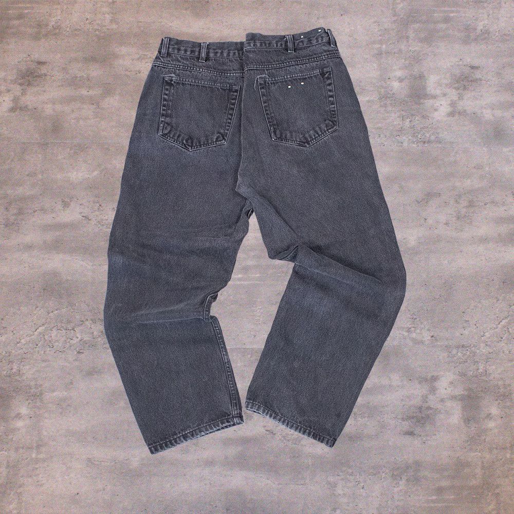Japanese Brand Vintage 1990's Baggy Relax Fit Slim Black Denim Jeans Pant's Size US 35 - 1 Thumbnail