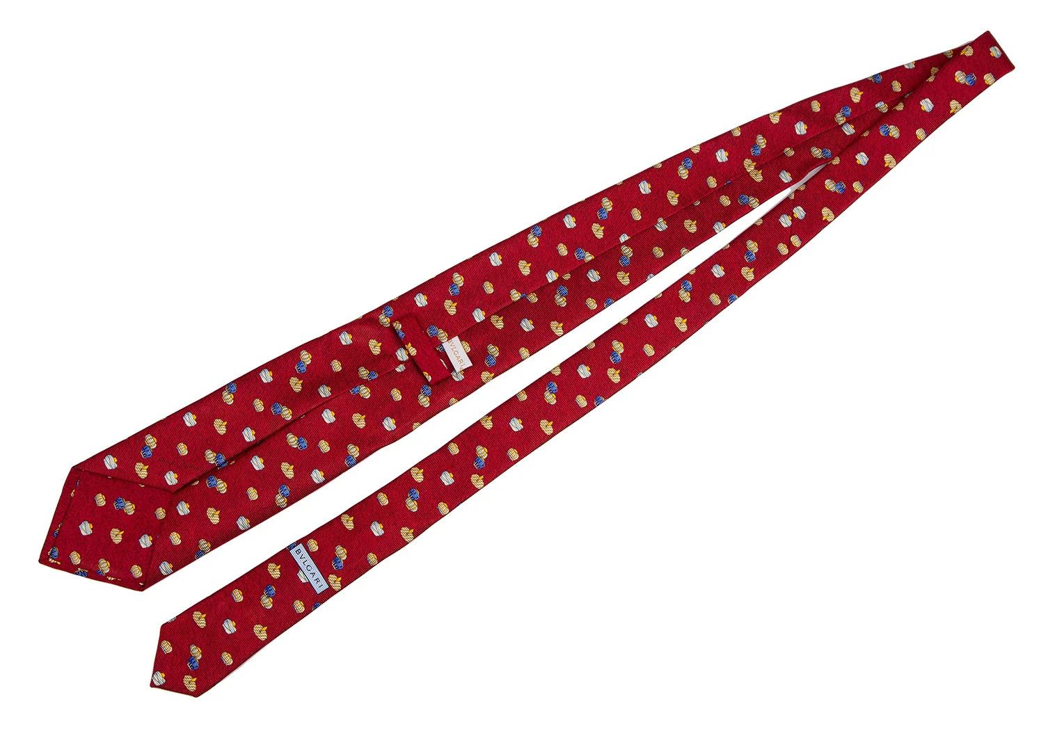 Bvlgari Silk Turban Print Tie in Red Size ONE SIZE - 4 Thumbnail