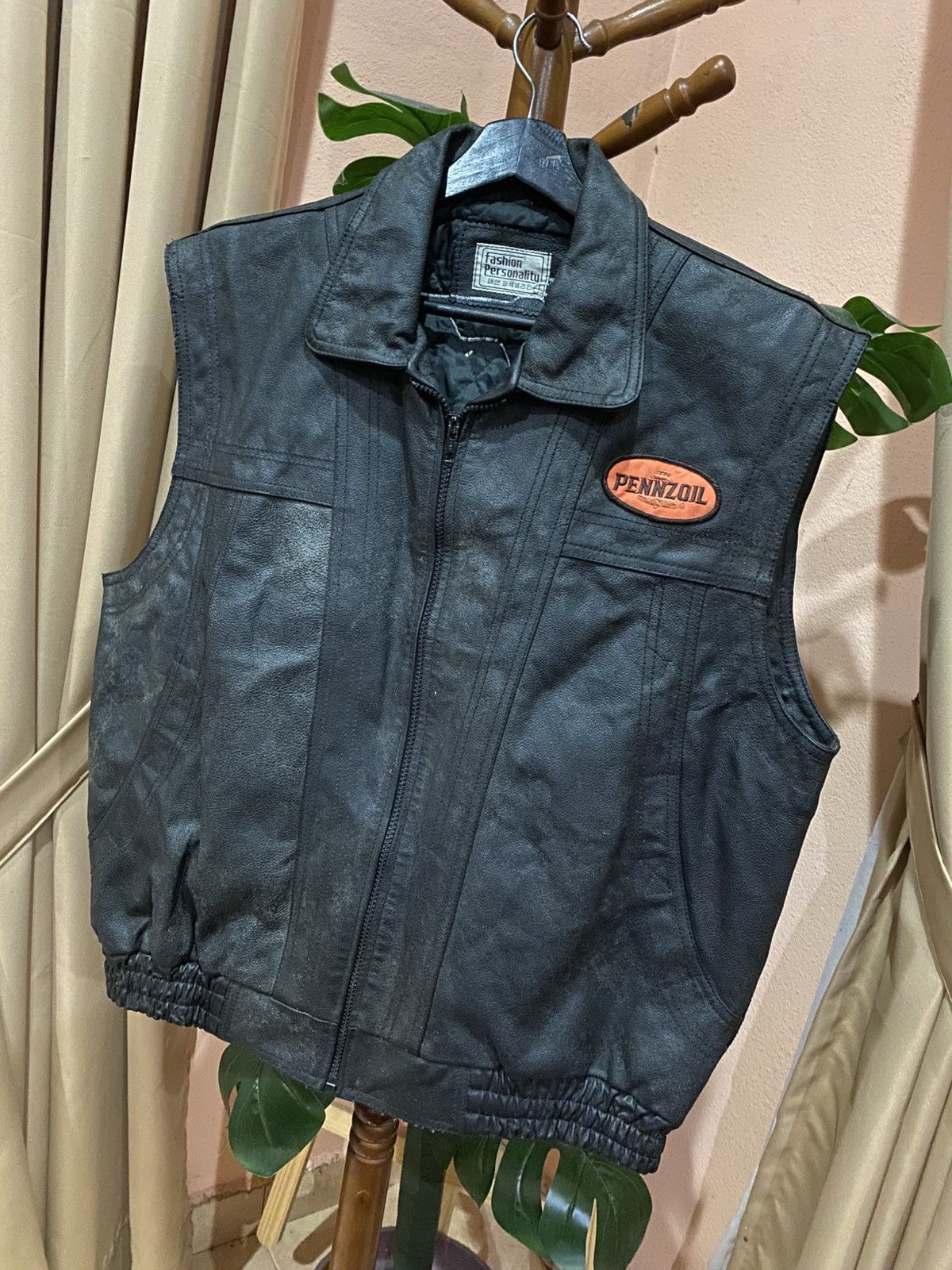 Leather Vintage Club Shadow Leather Biker Vest Pennzoil Patch Size US L / EU 52-54 / 3 - 2 Thumbnail