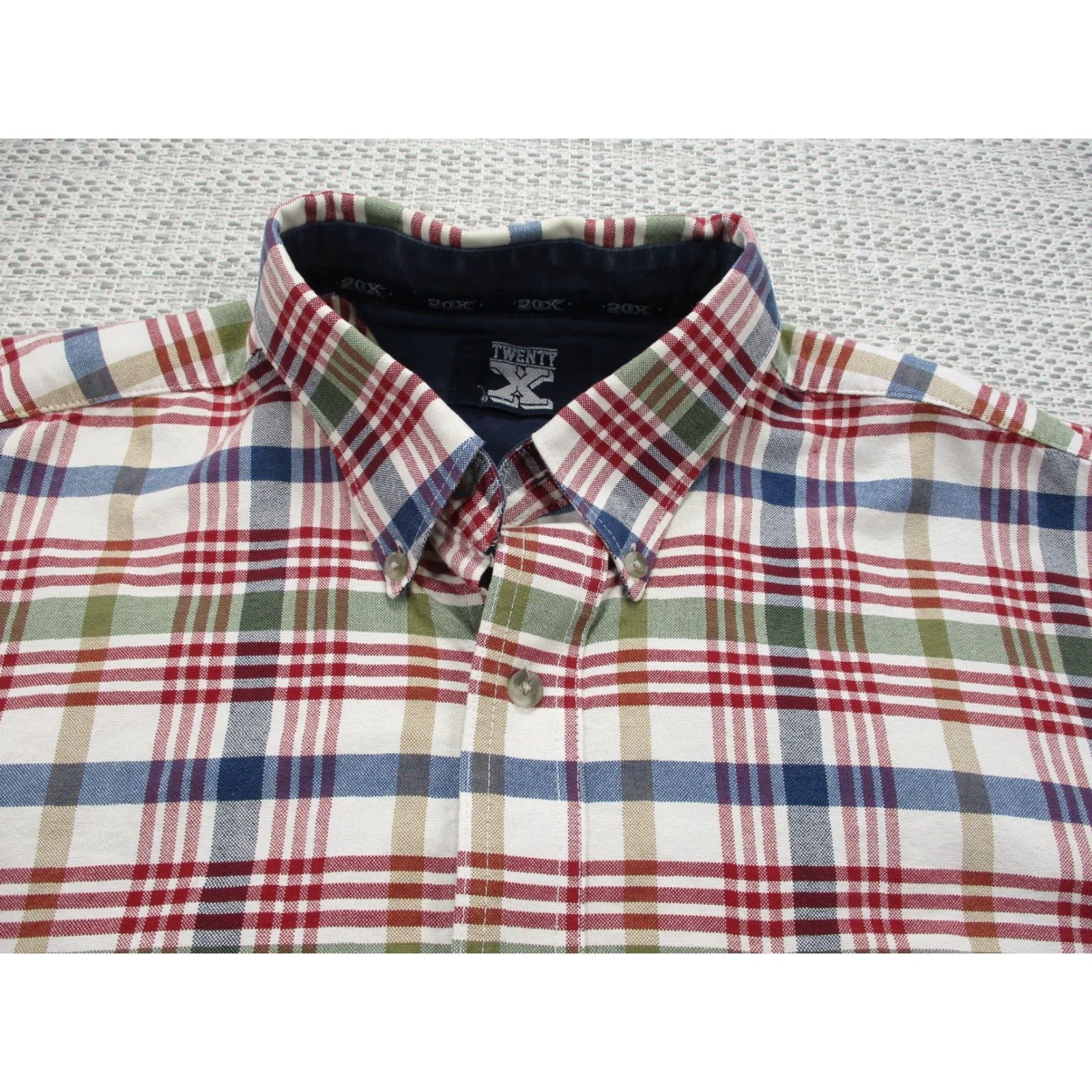 Wrangler Wrangler Twenty X Shirt Mens XL Red Plaid Button Up Western Short Sleeve Size US XL / EU 56 / 4 - 5 Thumbnail